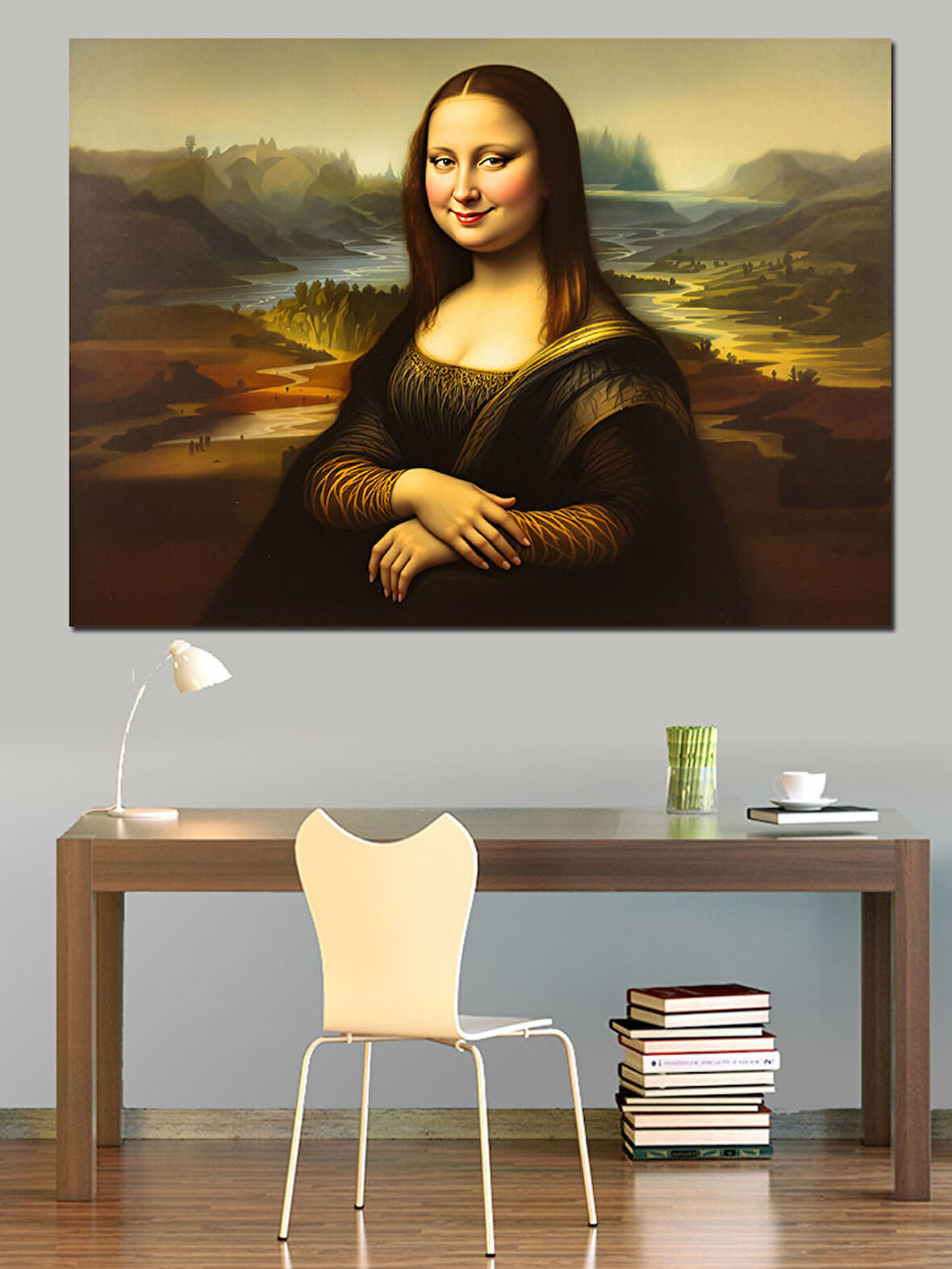 Kilolu Mona Lisa Portresi Dekoratif Kanvas - Mdf Ahşap Tablo