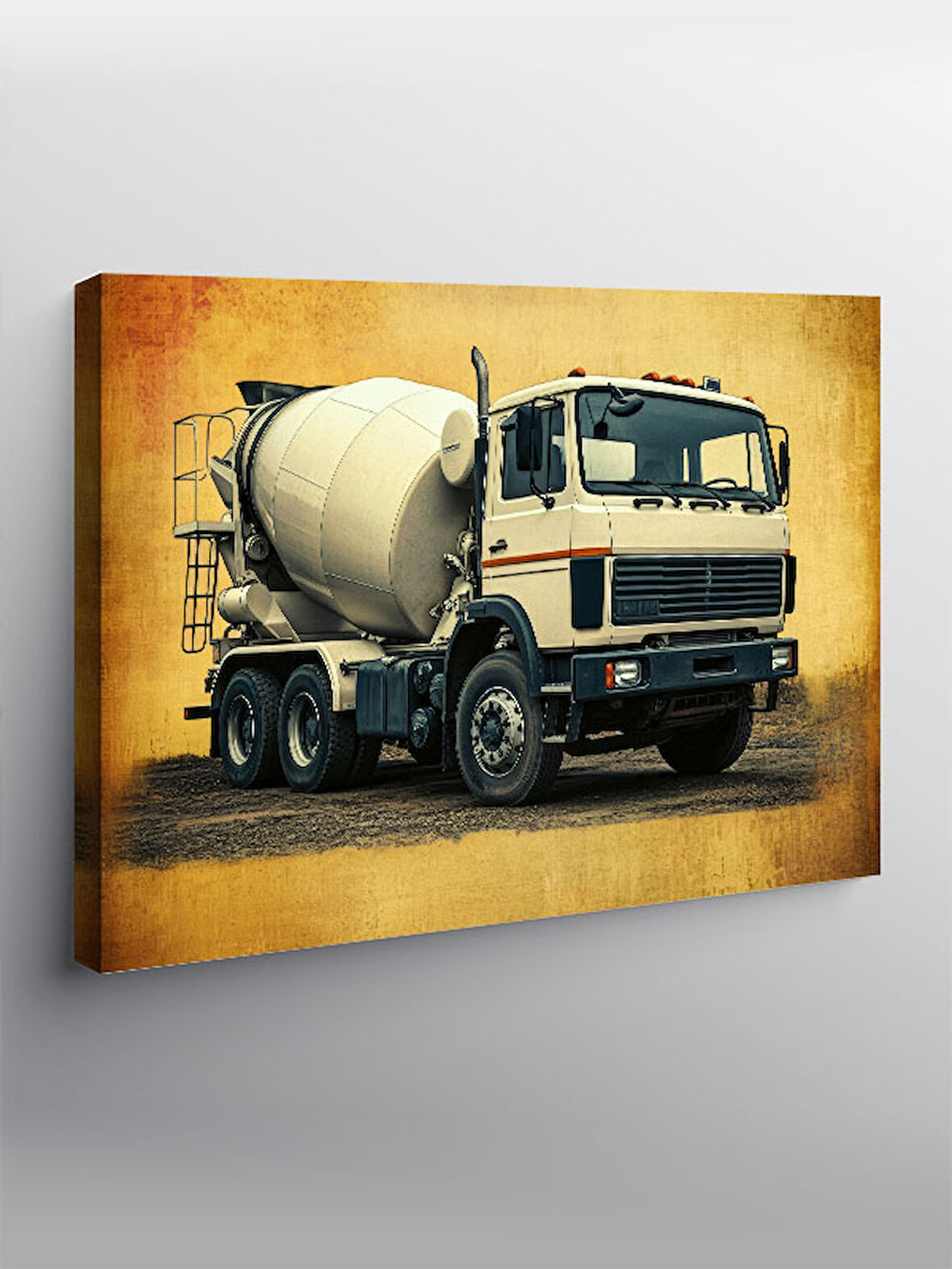 Kanvas Tablo Beton Mikser Kamyonu 100cmx140cm