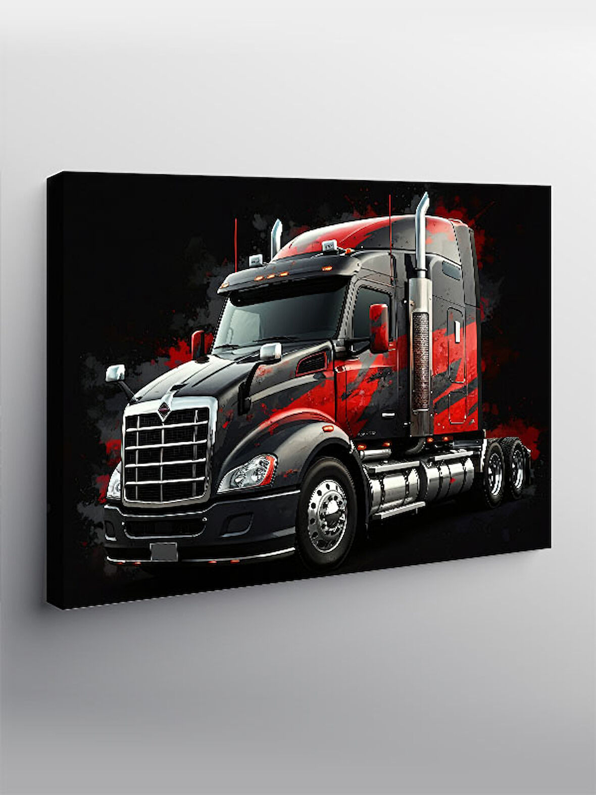 Kanvas Tablo Kırmızı Tır Tasarımı 100cmx140cm