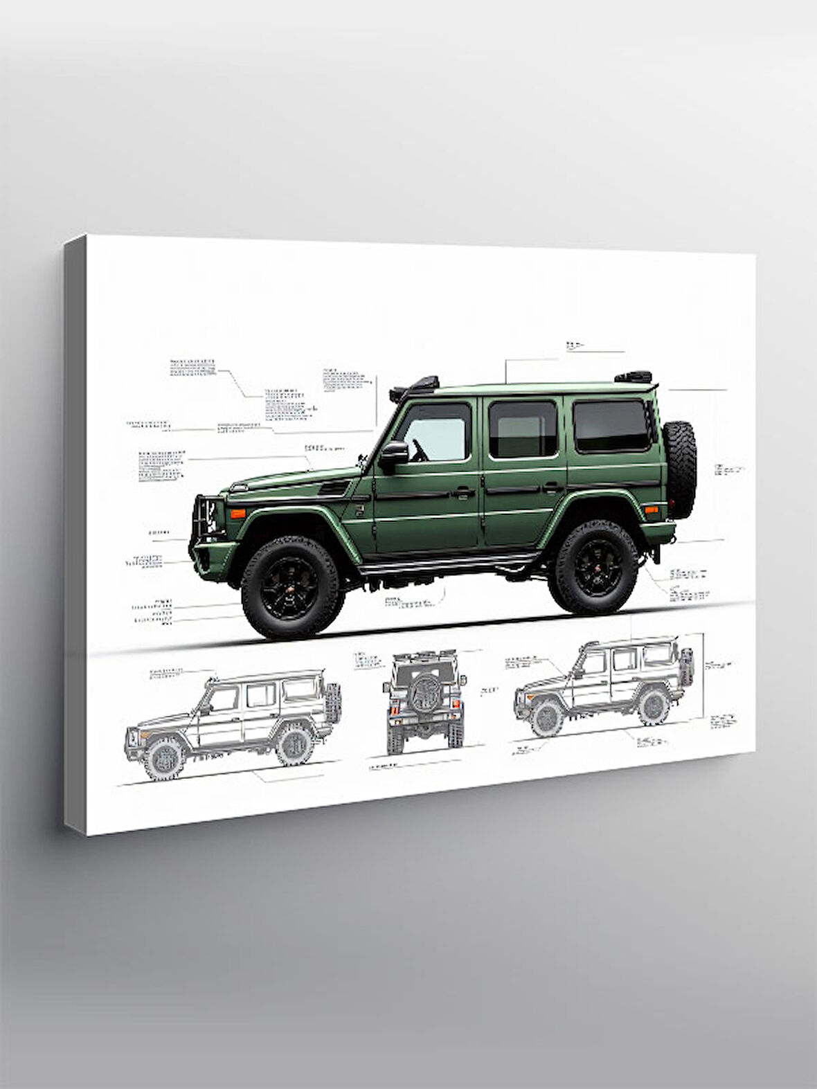 Kanvas Tablo Teknik Suv Araç Çizimi 50cmx70cm