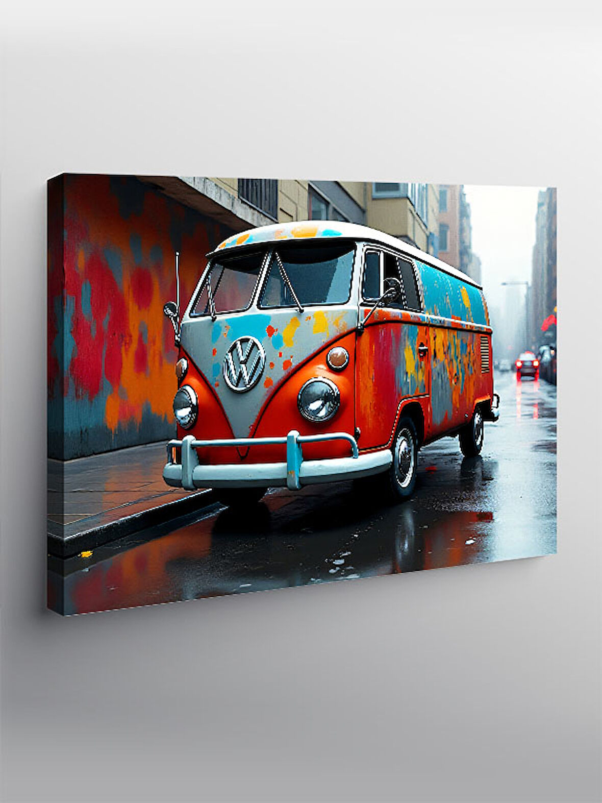 Kanvas Tablo Grafitili Volkswagen Minibüs 100cmx140cm