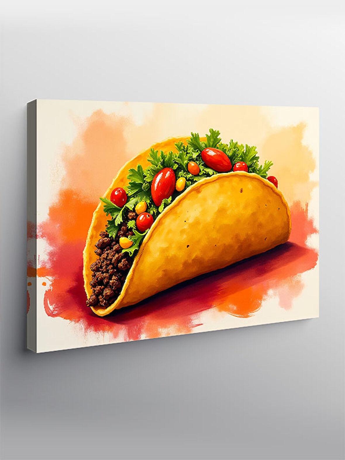 Kanvas Tablo Renkli Taco İllüstrasyonu 50cmx70cm