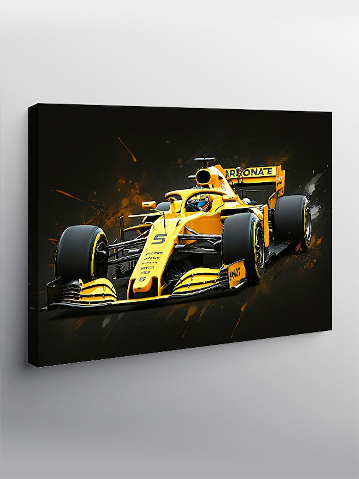 Kanvas Tablo Sarı Formula 1 Arabası 50cmx70cm