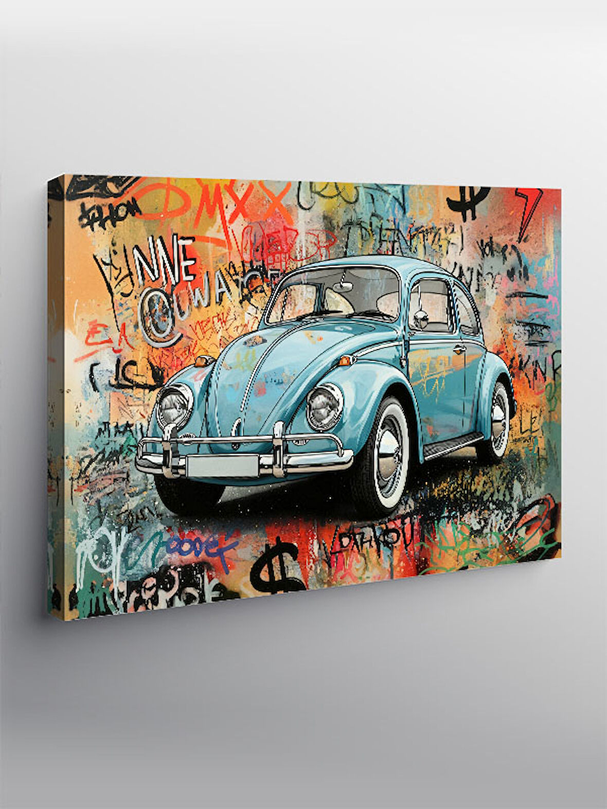 Kanvas Tablo Grafiti Klasik Araba 100cmx140cm