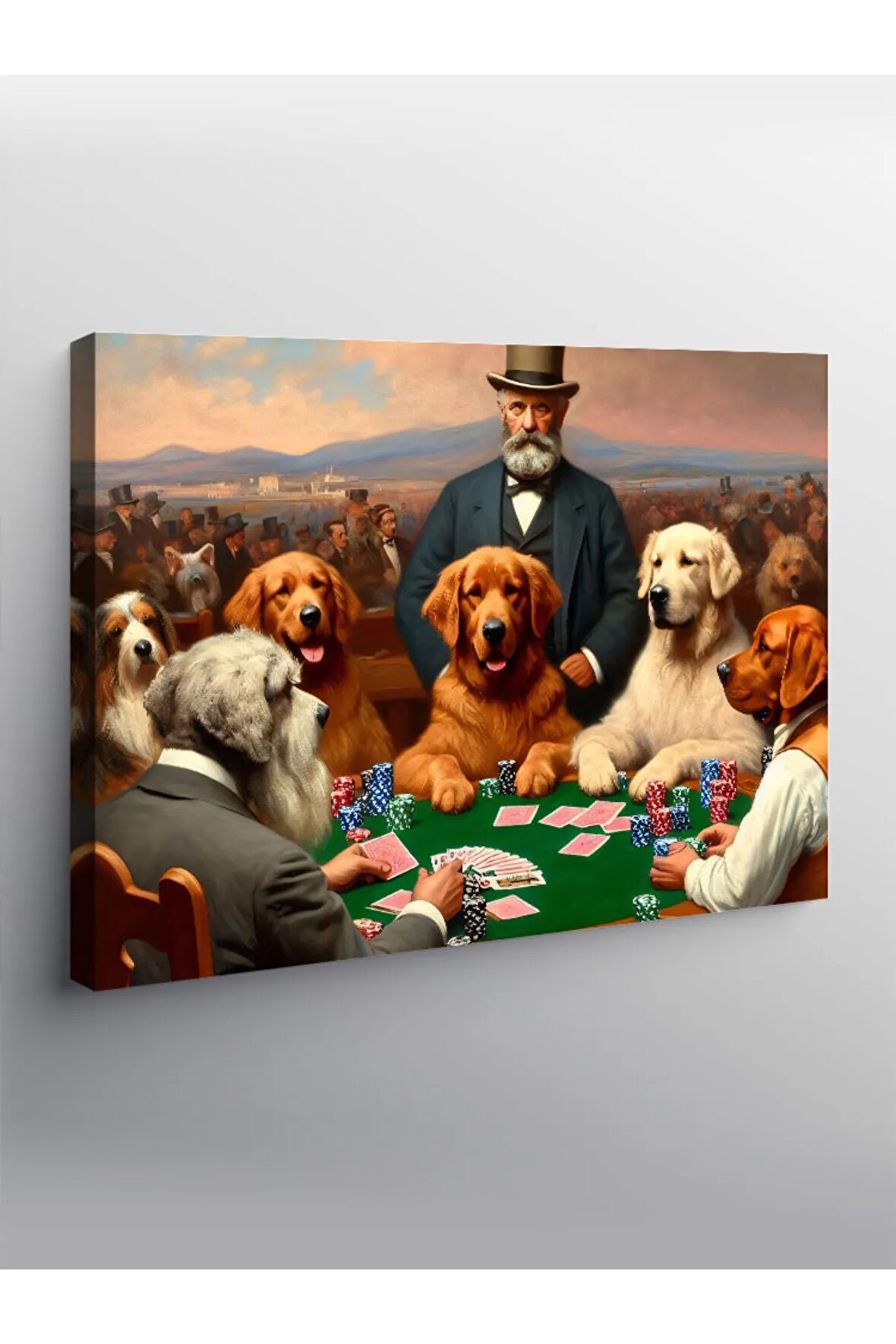 Kanvas Tablo Kart Oynayan Köpekler