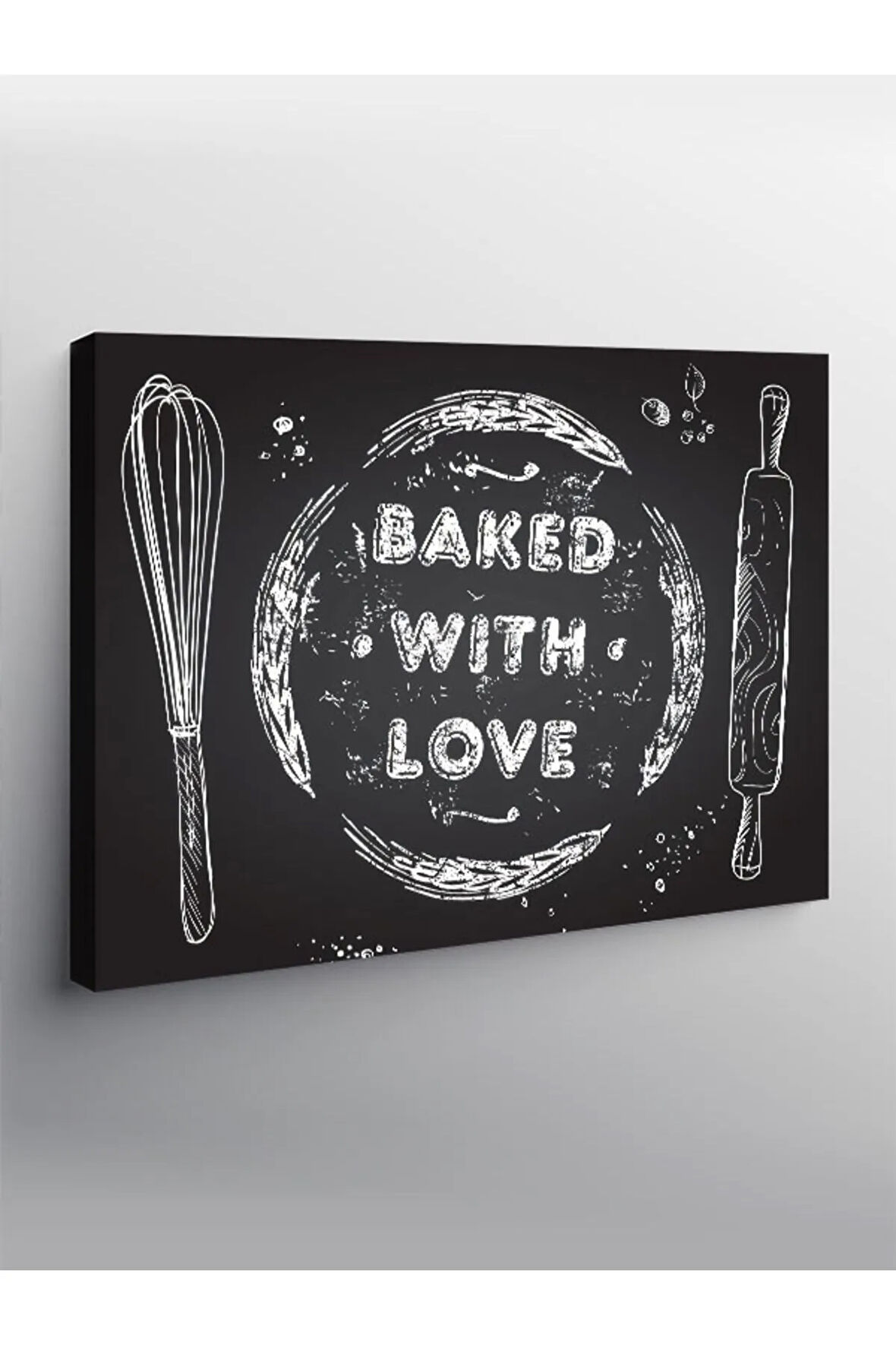 Kanvas Tablo Aşkla Pişir Mutfak Temalı