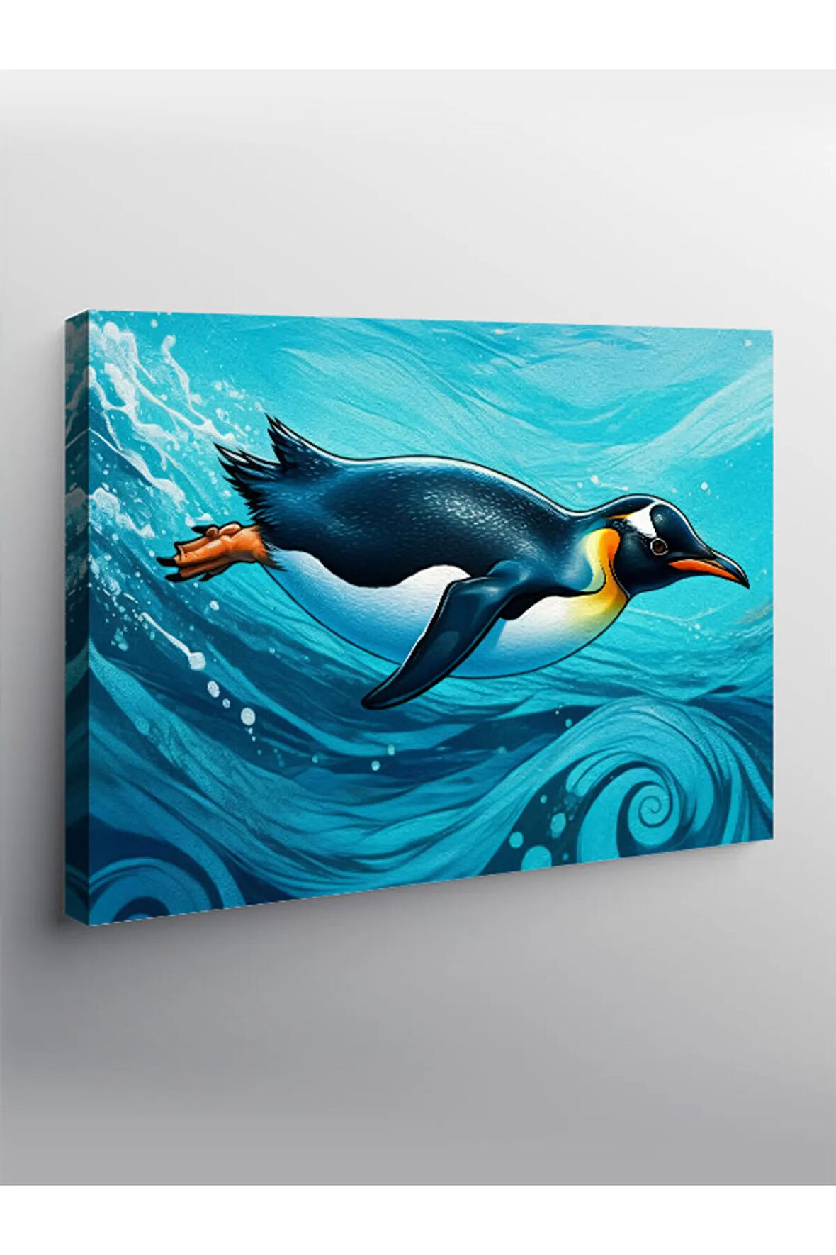 Kanvas Tablo Yüzen Penguen