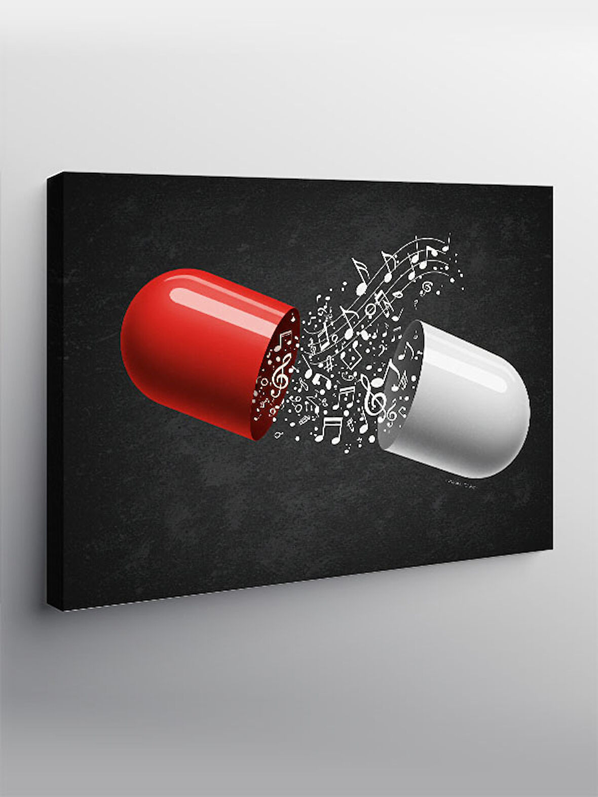 Kanvas Tablo Kırmızı Ve Beyaz Hap