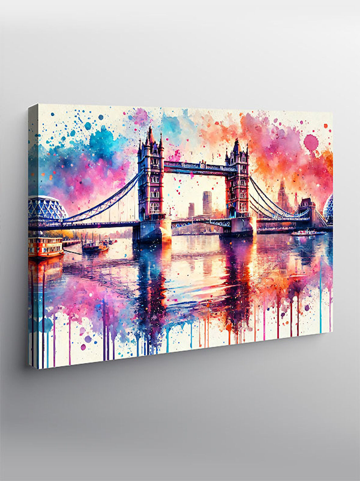 Kanvas Tablo Renkli Londra Köprüsü