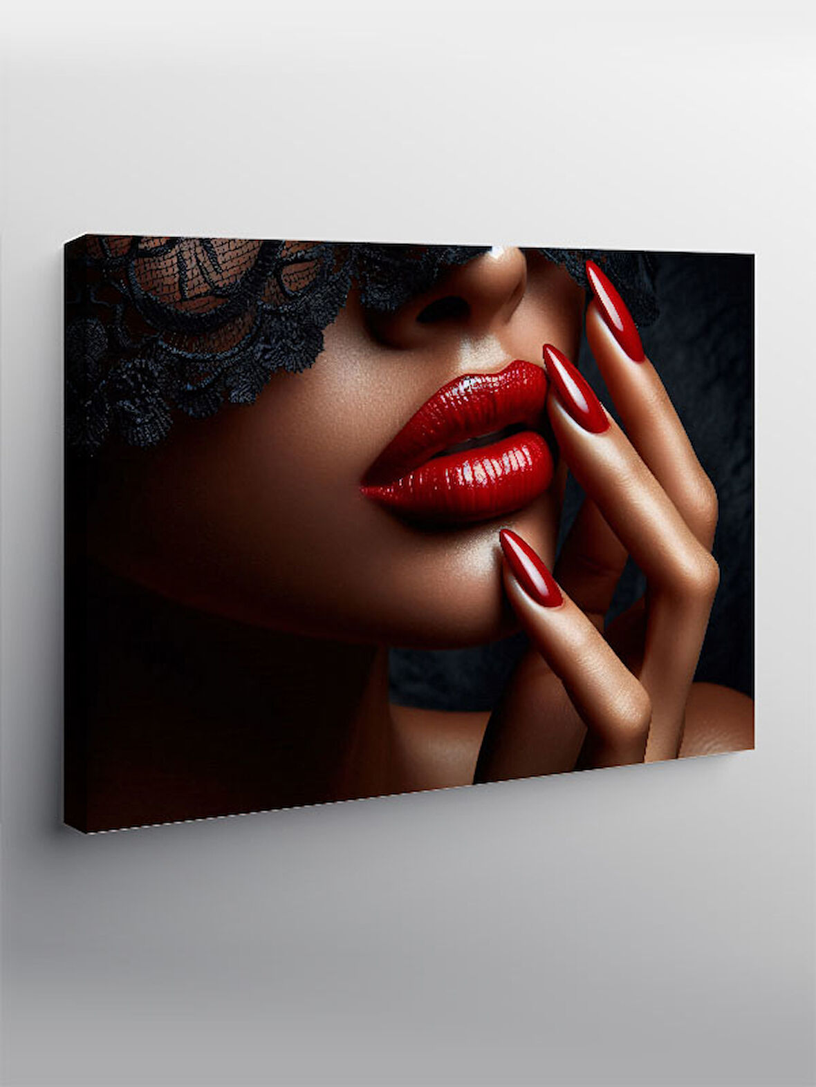 Kanvas Tablo Kırmızı Dudak Gölgesi