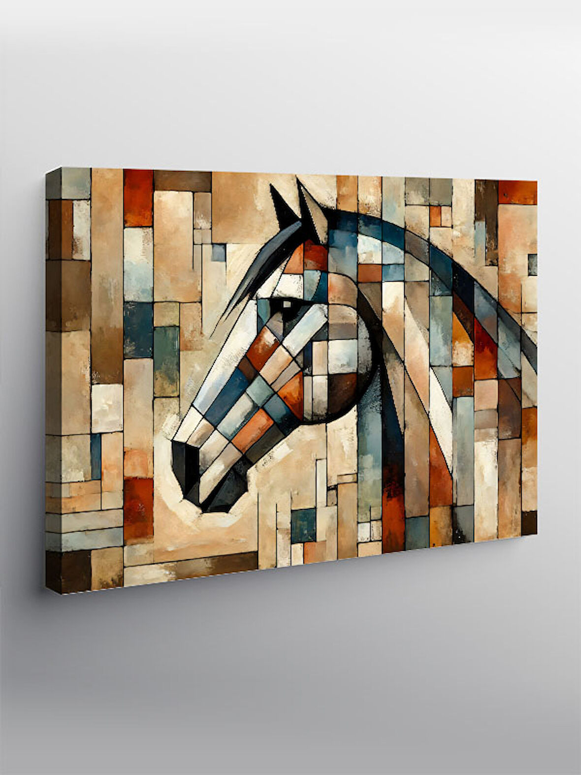 Kanvas Tablo Geometrik At Deseni