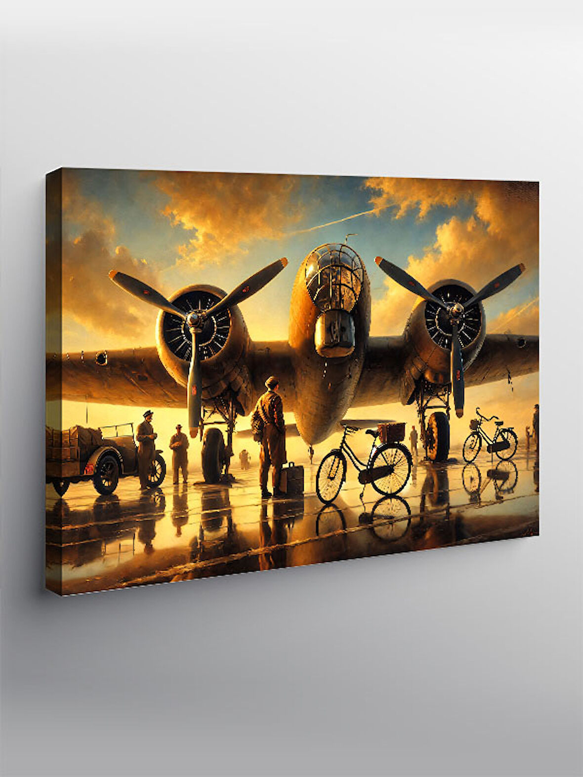 Kanvas Tablo Steampunk Uçak Macerası