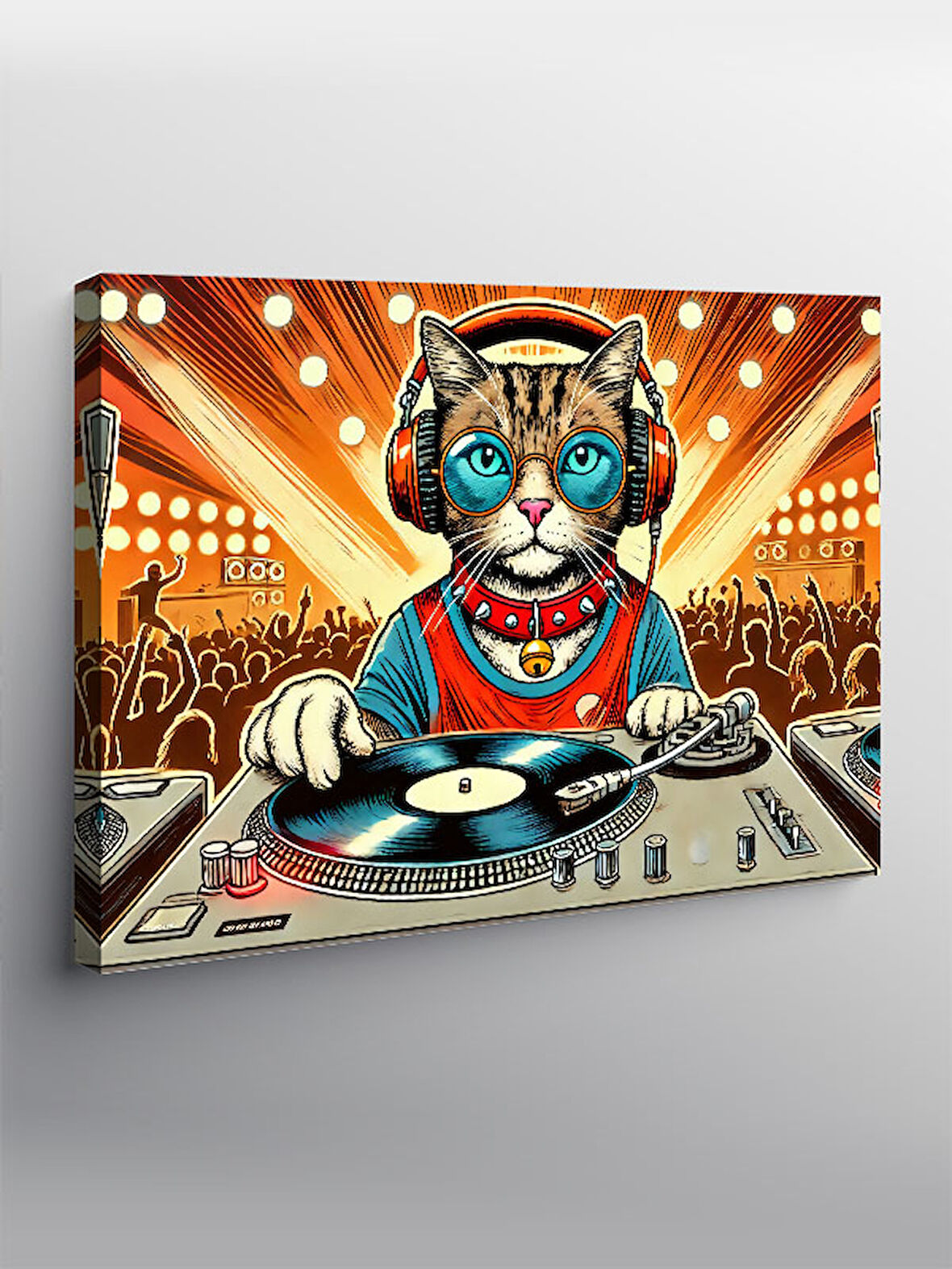 Kanvas Tablo Dj Kedi: Ritimlerin Efendisi