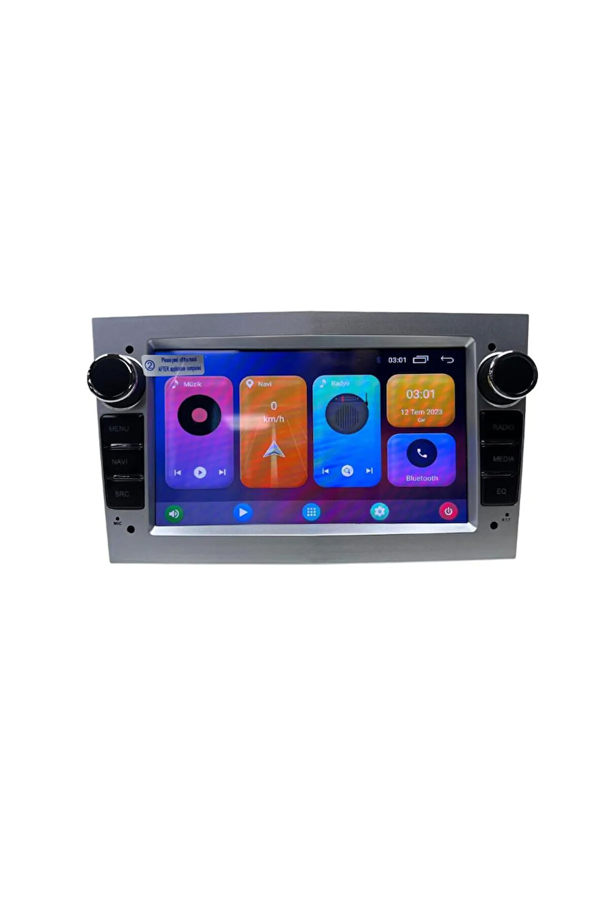Araç Multimedya Opel Astra H Gri UNI - TY / 2 GB RAM 32 GB HDD / 7 Inch Ekr. Carplay And. 13 Double