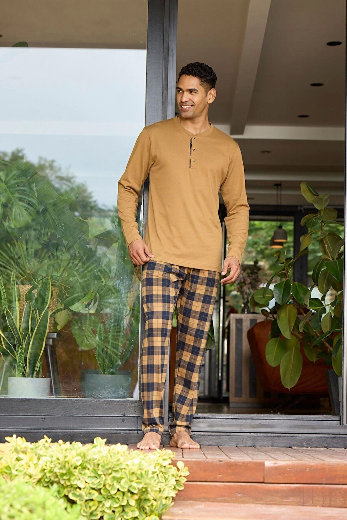 Kocabey 6020 Erkek  Midi Yaka Pijama Takımı