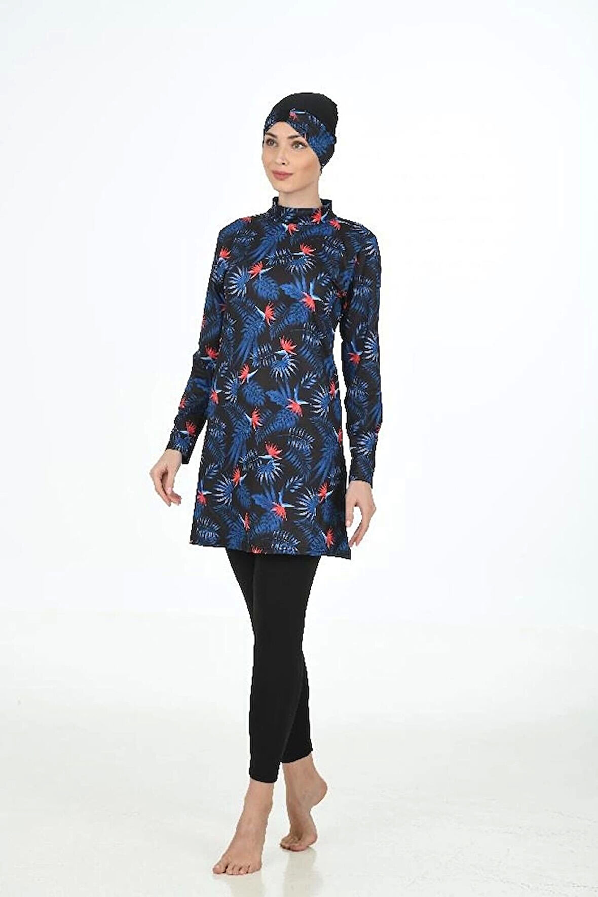 Fantasy 3315 Kadın Yaprak Desenli Tesettür Mayo