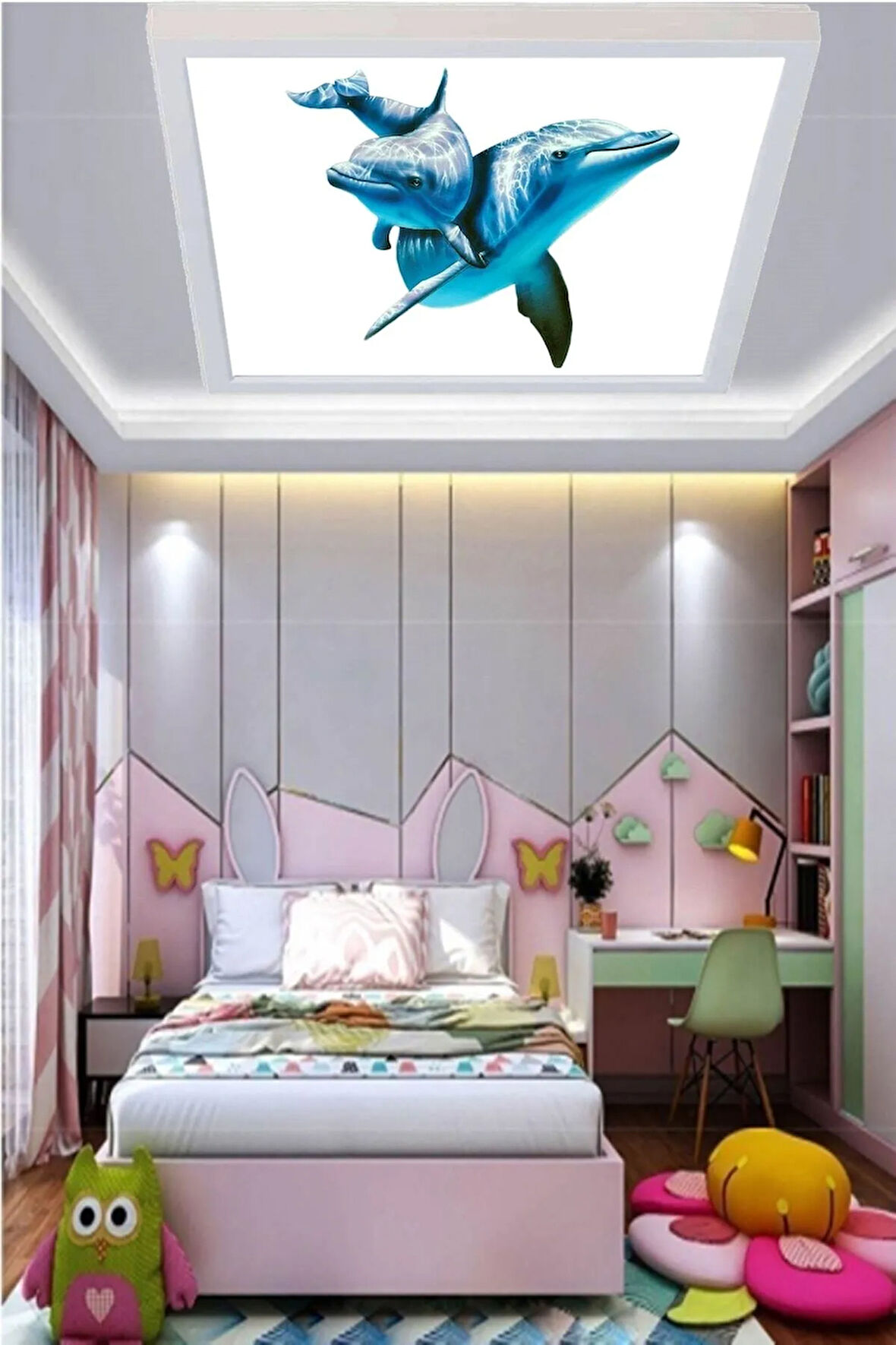 Yunus Çocuk Avize, Led 60watt, Beyaz Işık, 60x60 Led Panel, Yeni Tasarım Ledli Avize,60w