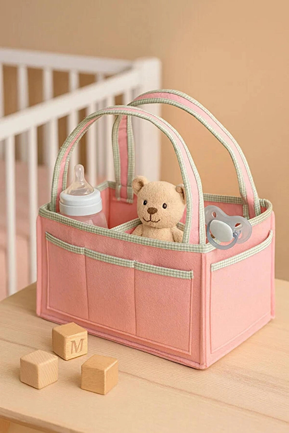 Anne Bebek Keçe Bakım Çantası Yenidoğan İçin Organizer Düzenleyici Çok Amaçlı