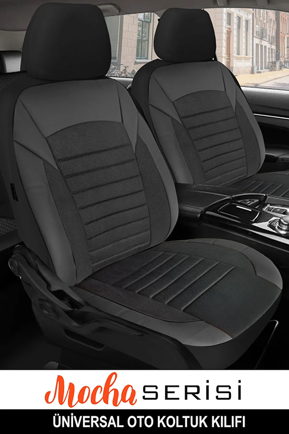 Skoda Superb  Uyumlu 5 KOLTUK TAM SET MOCHA SERİSİ TAM SET TAY TÜYÜ OTO KOLTUK KILIFI FÜME