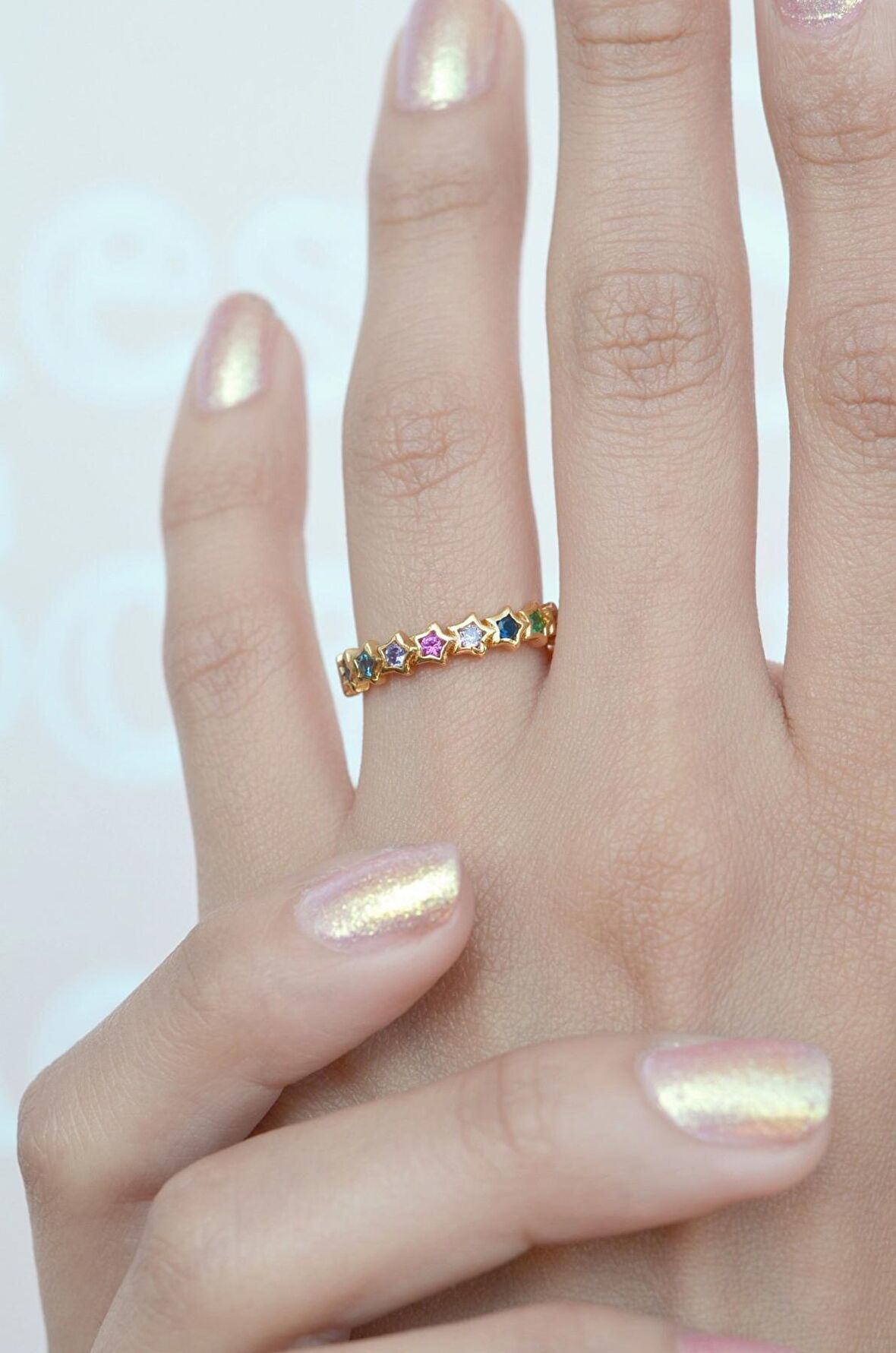 Çok Renkli Yıldızlı Yüzük