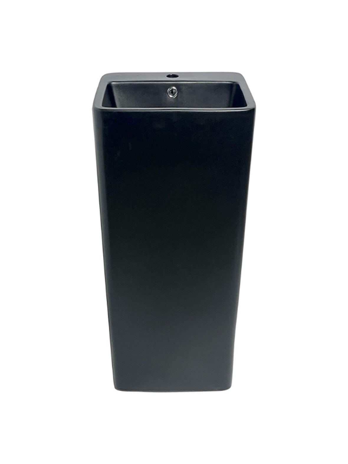 Yedi Yapı Siyah Ayaklı Kolon Köşeli Seramik Lavabo