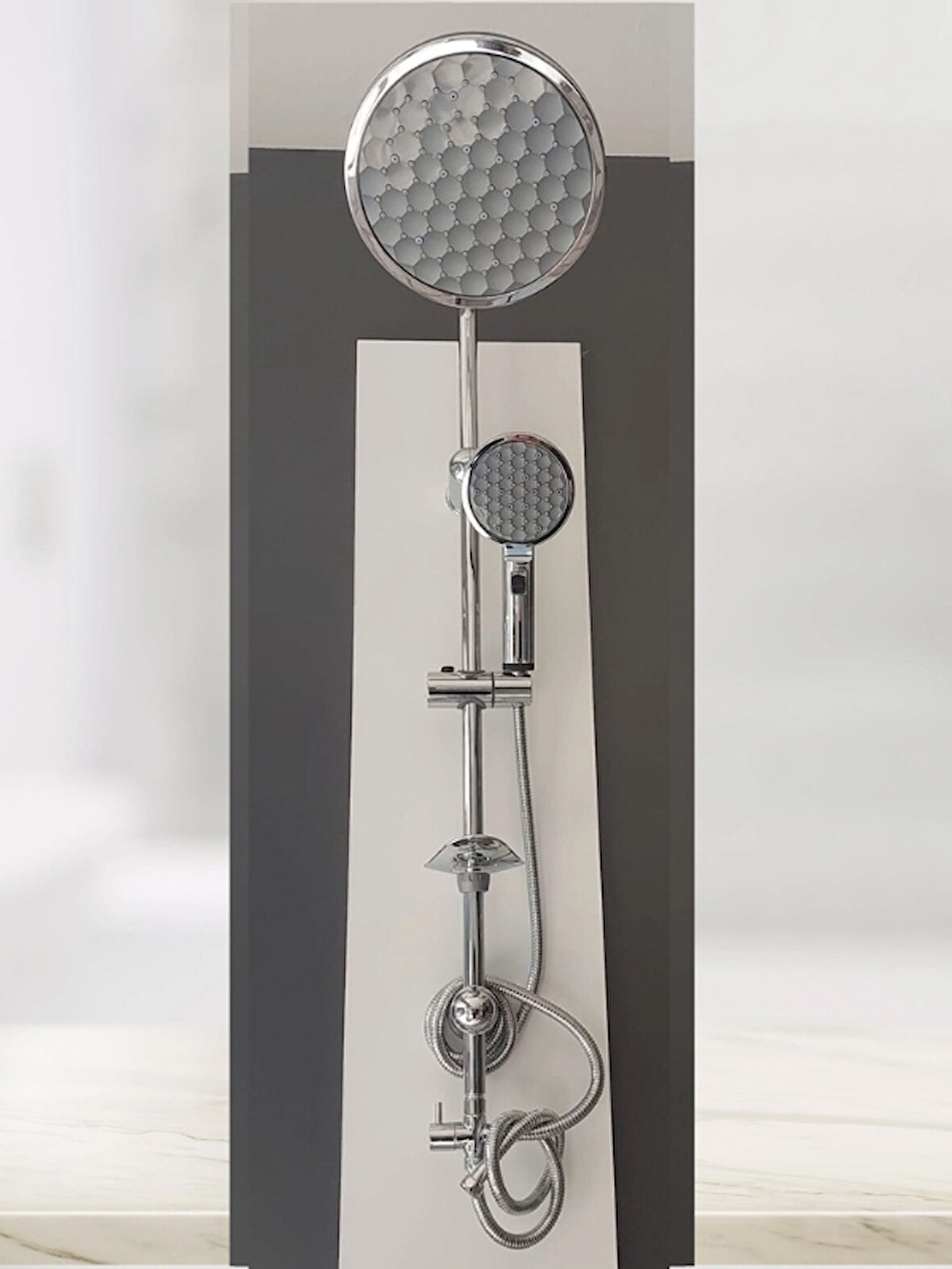 Lux Prime Oval Krom Robot Duş Seti 