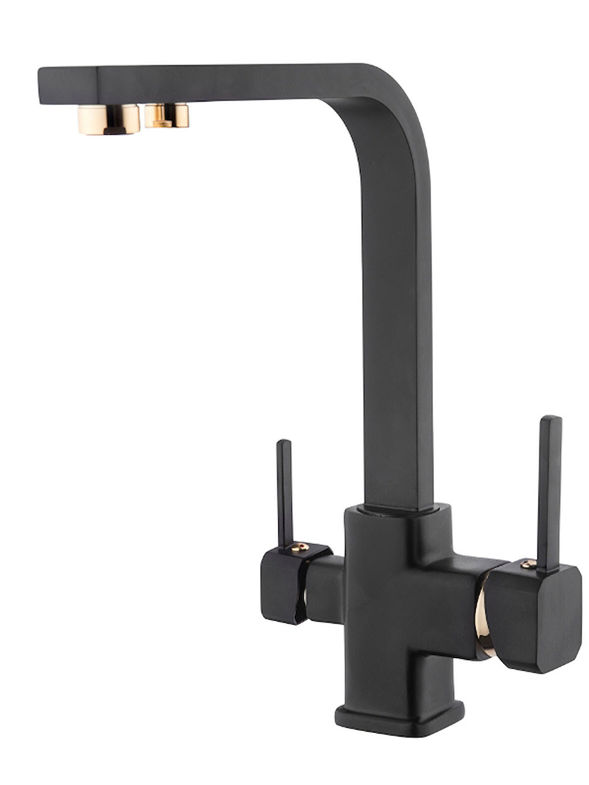 Kare Arıtmalı Mutfak Bataryası Siyah&Gold