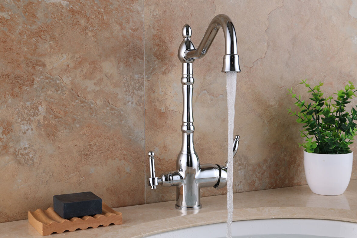 Arıtmalı  Rustik Mutfak Bataryası Krom