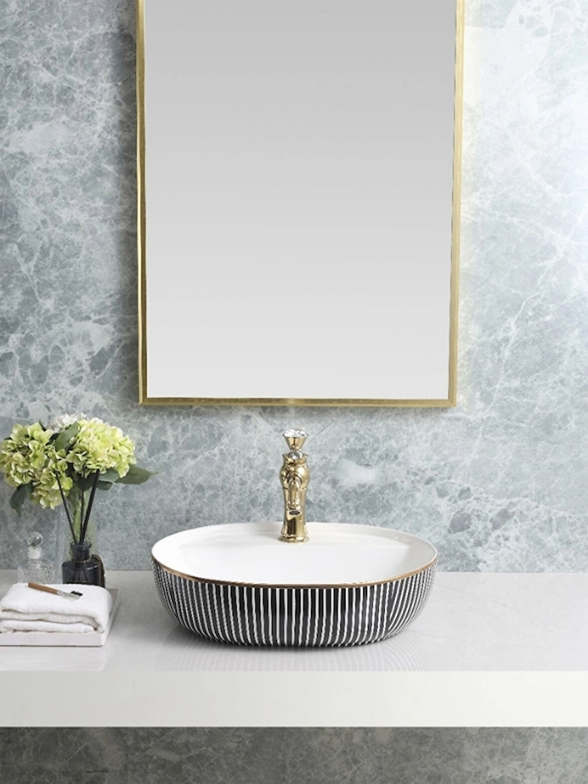 Tezgah Üstü Seramik Çanak Lavabo Banyo Lavabosu