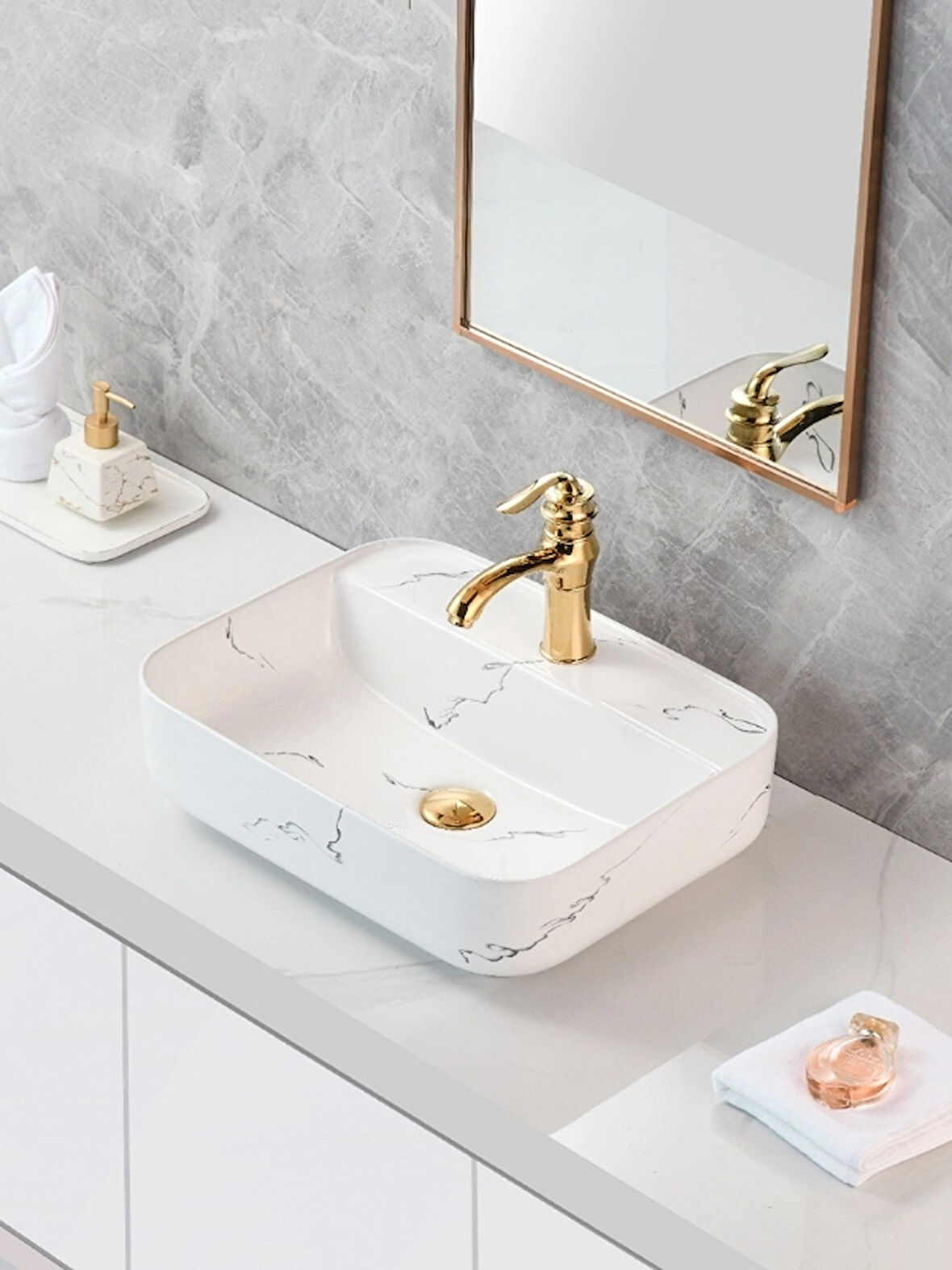 Tezgah Üstü Seramik Çanak Lavabo Banyo Lavabosu