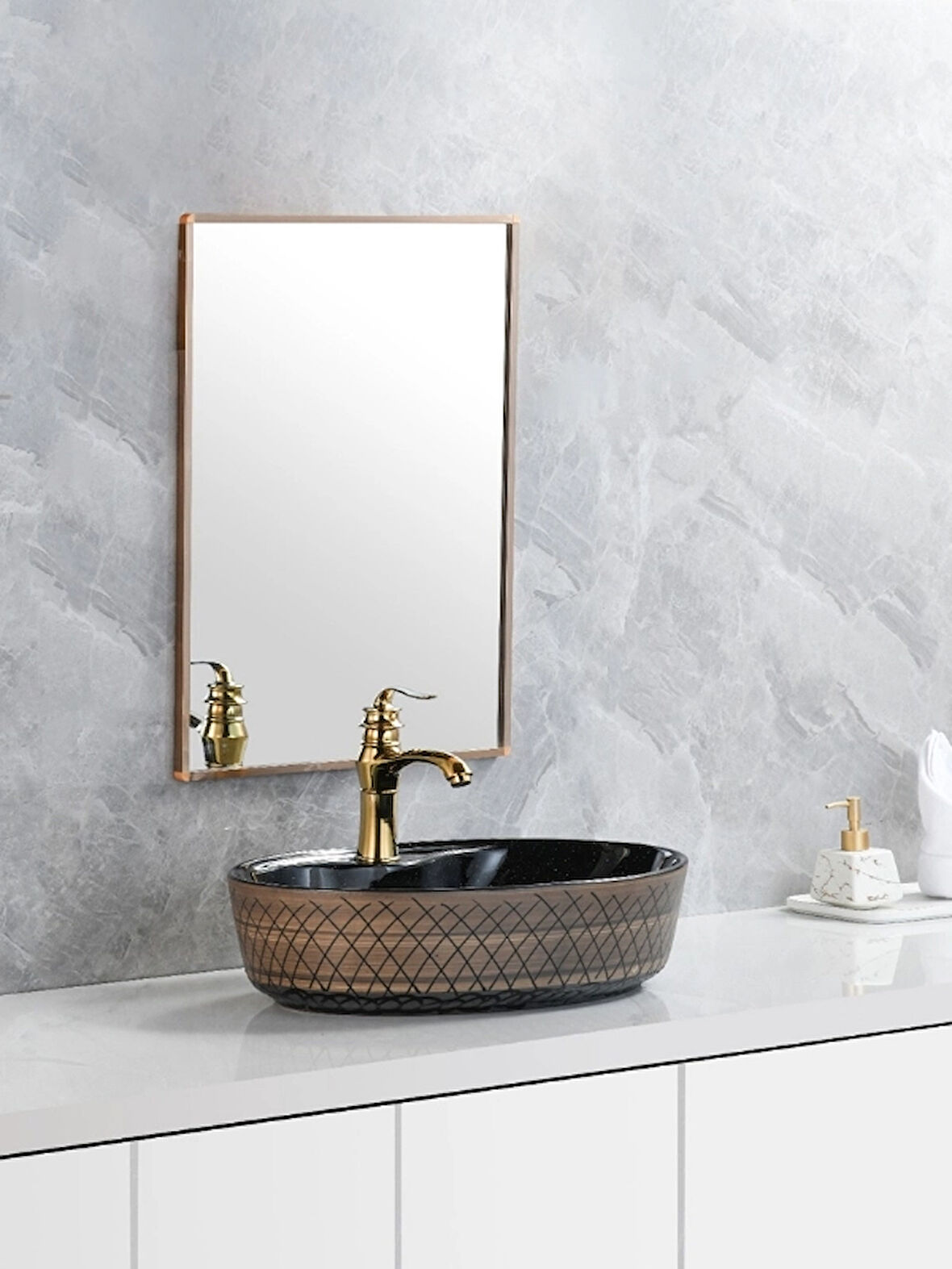 Tezgah Üstü Seramik Çanak Lavabo Banyo Lavabosu