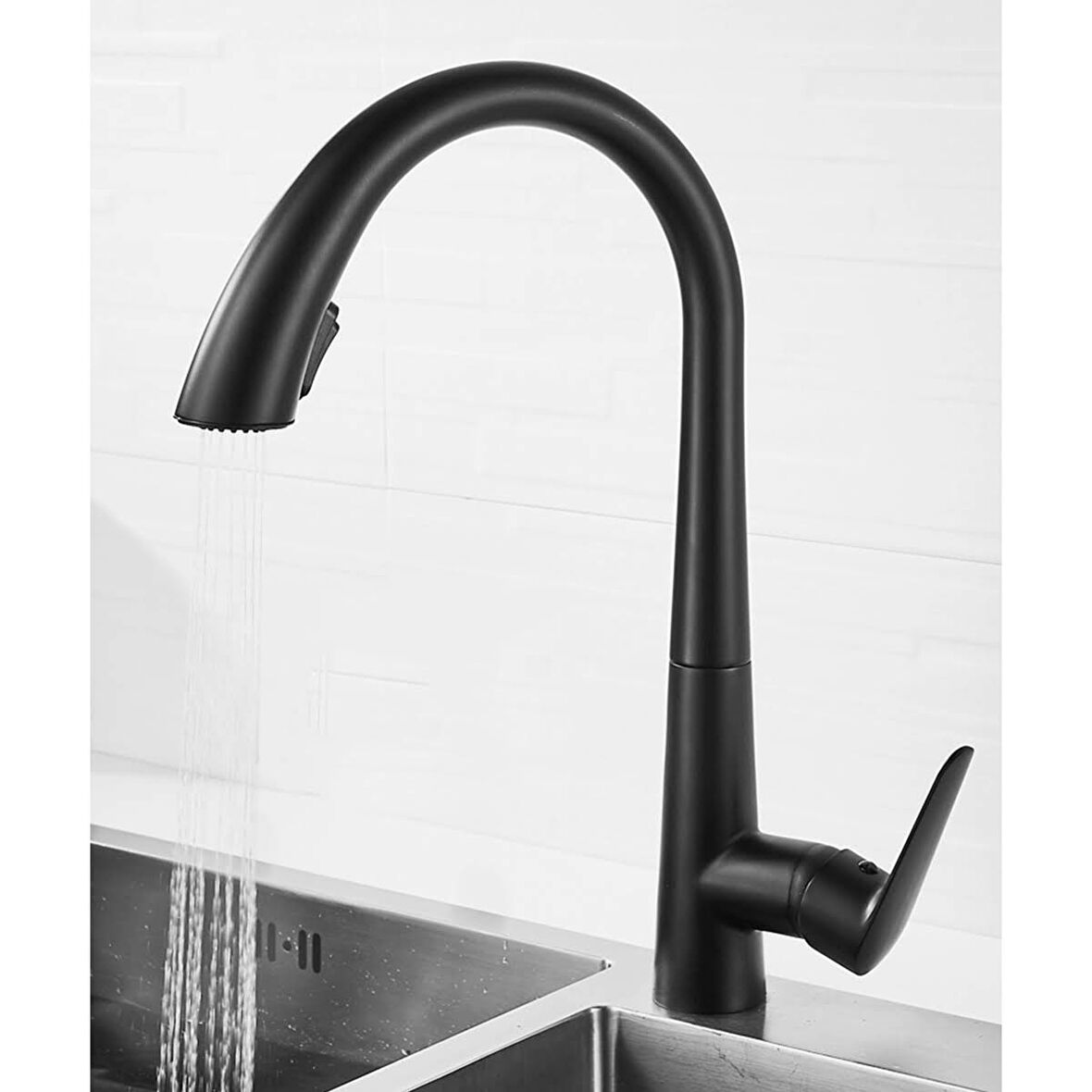 Gizli Spiralli Mutfak  Evye Bataryası Siyah