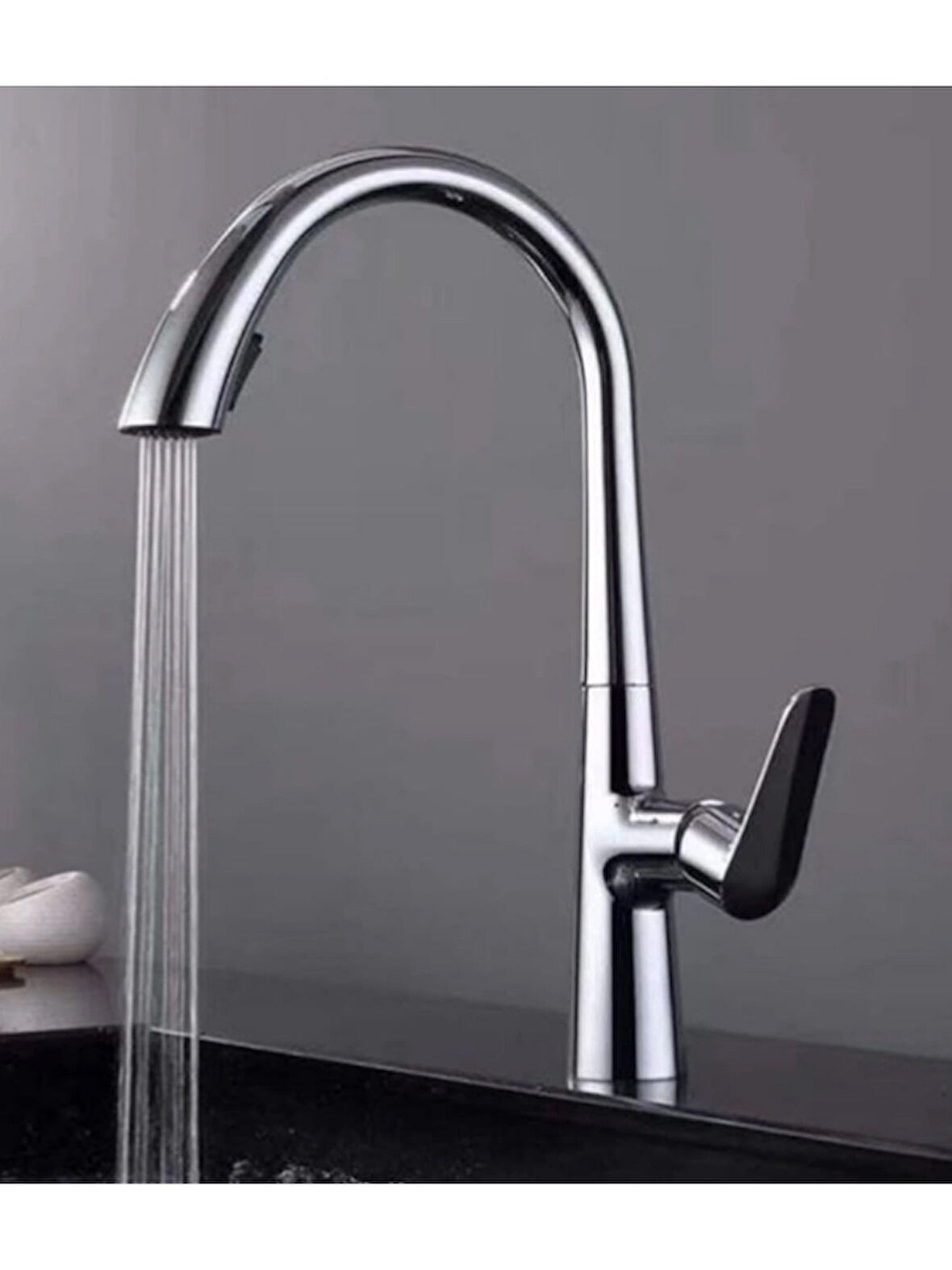 Gizli Spiralli Mutfak  Evye Bataryası Gümüş