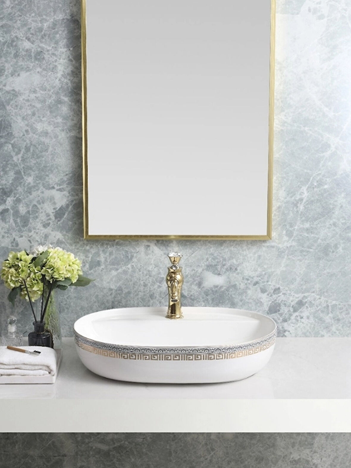 Tezgah Üstü Seramik Çanak Lavabo Banyo Lavabosu