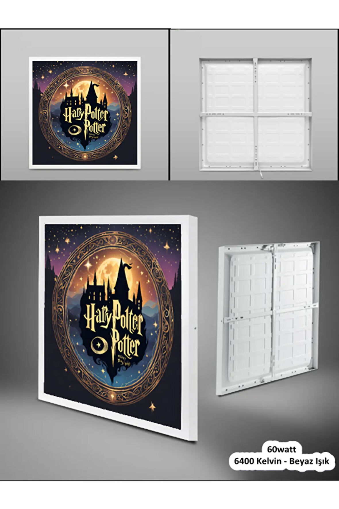 Çocuk odası Harry Potter Avize, Led 60x60 kare, Modern tasarım,60watt aydınlatma, tavan lambası,YENİ