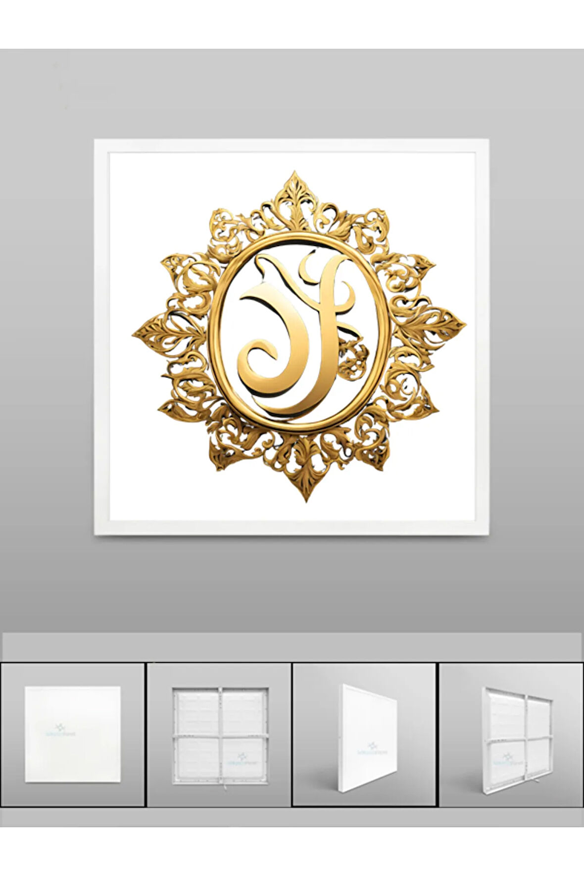 Ev Modern Avize, 60cmx60cm Gold Bakılı Led Panel Armatür, 60watt, Beyaz Işık,6400 kelvin, Yeni Ürün