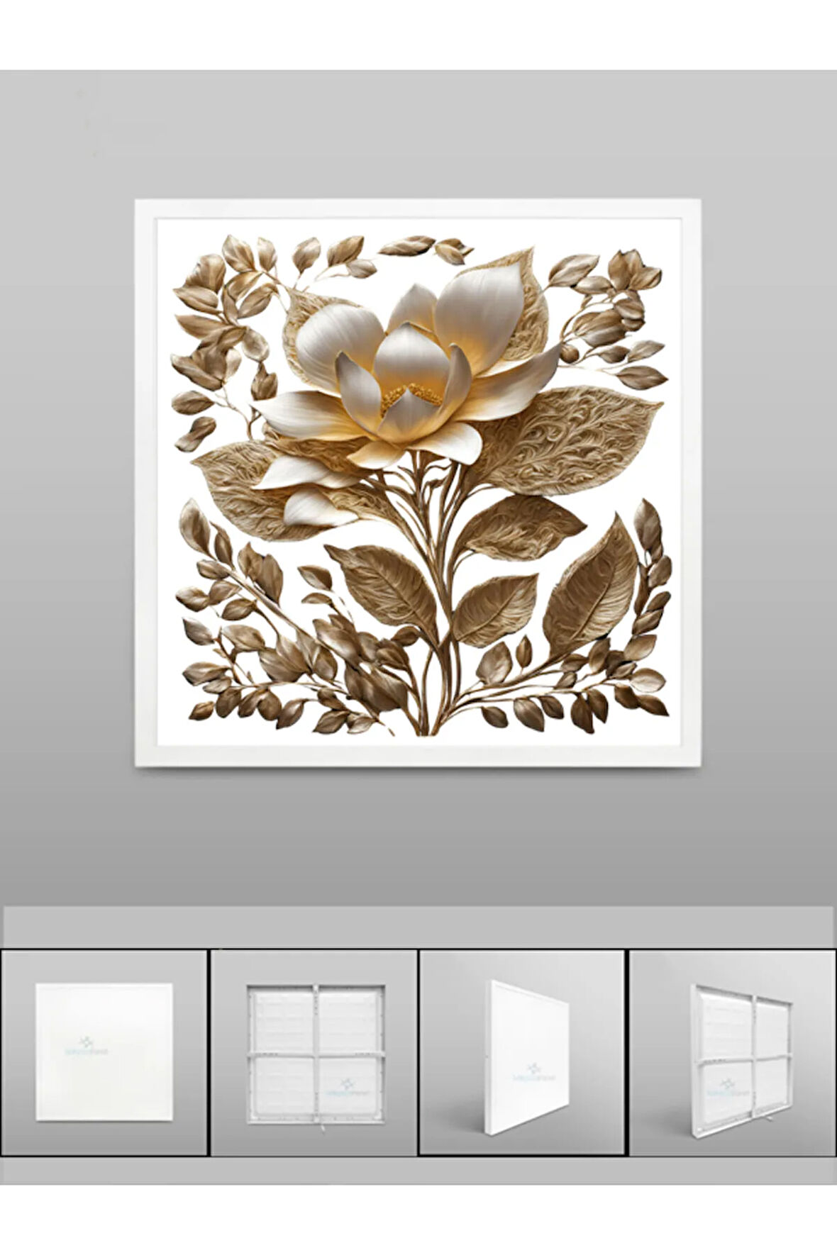 Gül YAZMASI AVİZE, Modern baskı tasarım avize, 60x60 kare led lamba, 60watt güçlü ışık salon avize