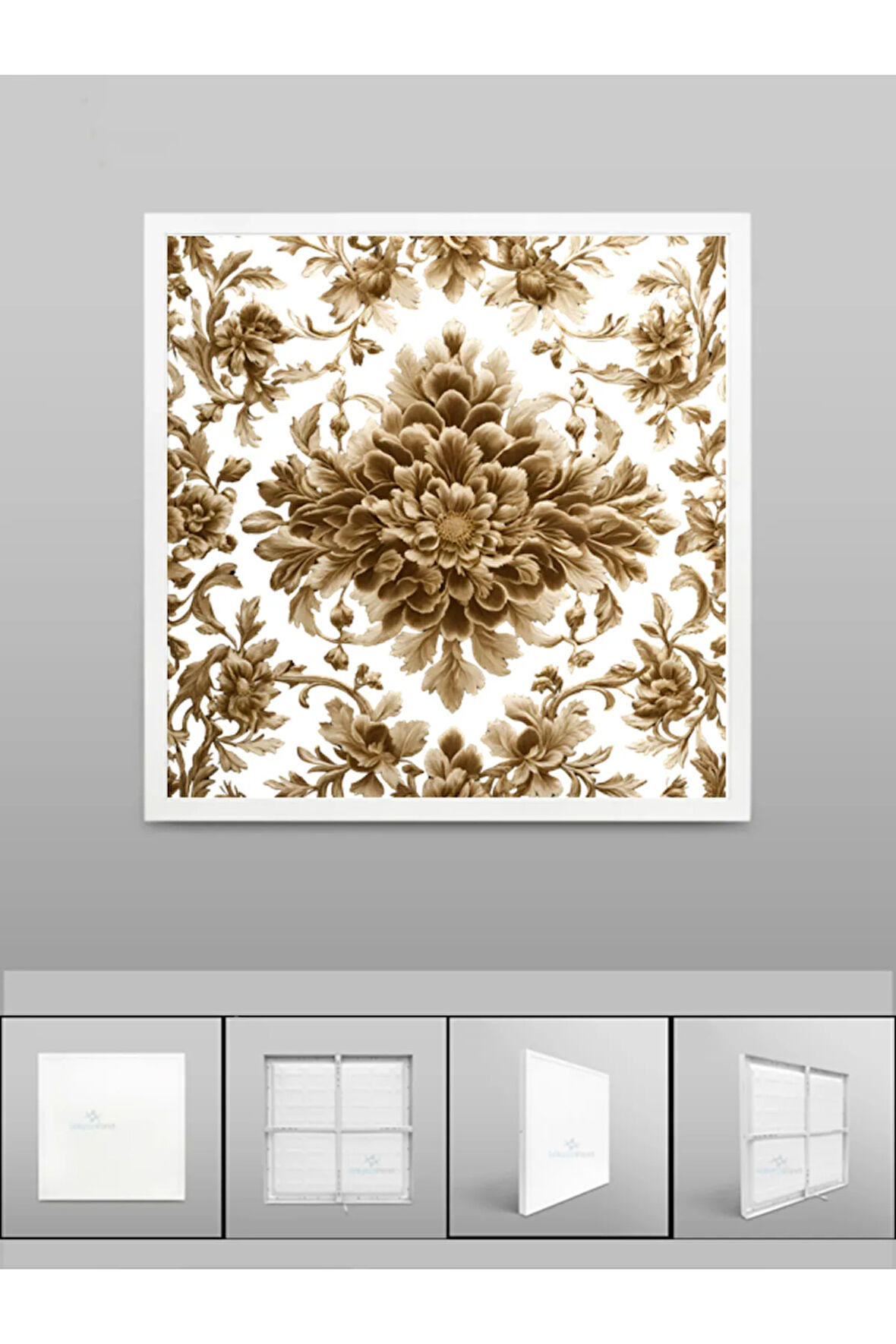 3d Desenli Led Modern Avize, 60x60 Kare, 60watt, Beyaz Işık, Gün Işığı, Yapay Zeka Tasarım Avize