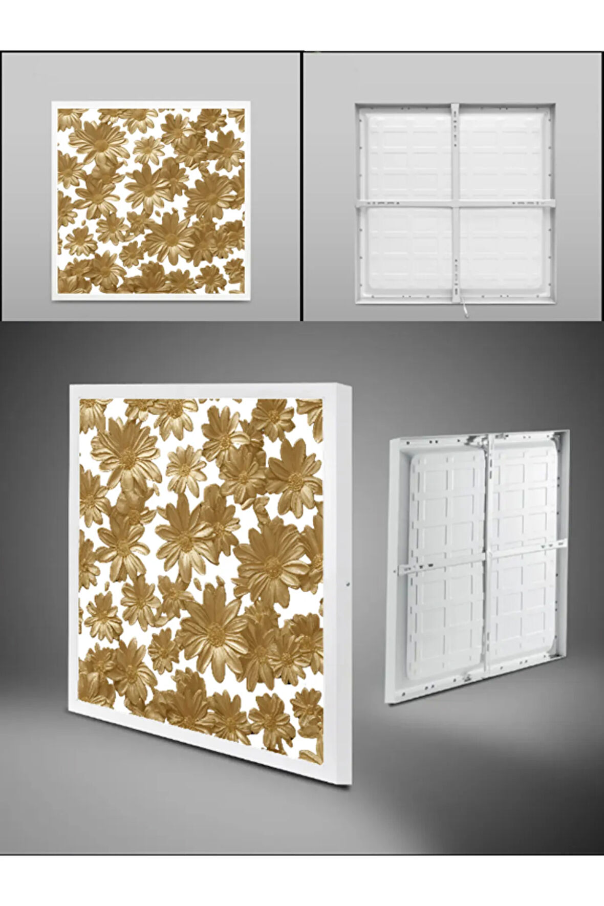 Eviniz için lüks baskı avize, 60watt, beyaz veya gün ışığı tercihli, modern 60x60 kare led lamba