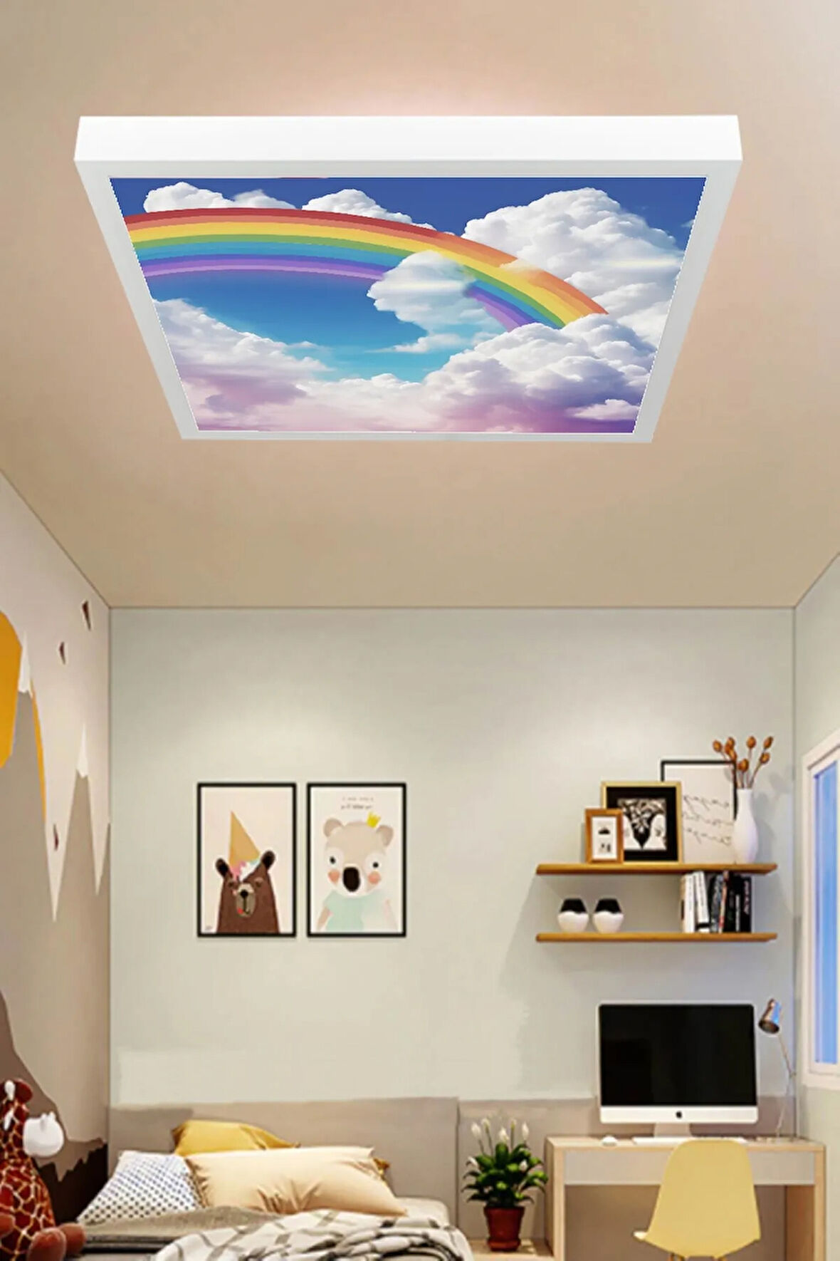 Çocuk odası Gökkuşağı Avize, 60watt led aydınlatma, homojen,aydınlatma  beyaz ışık , 6400k, modern