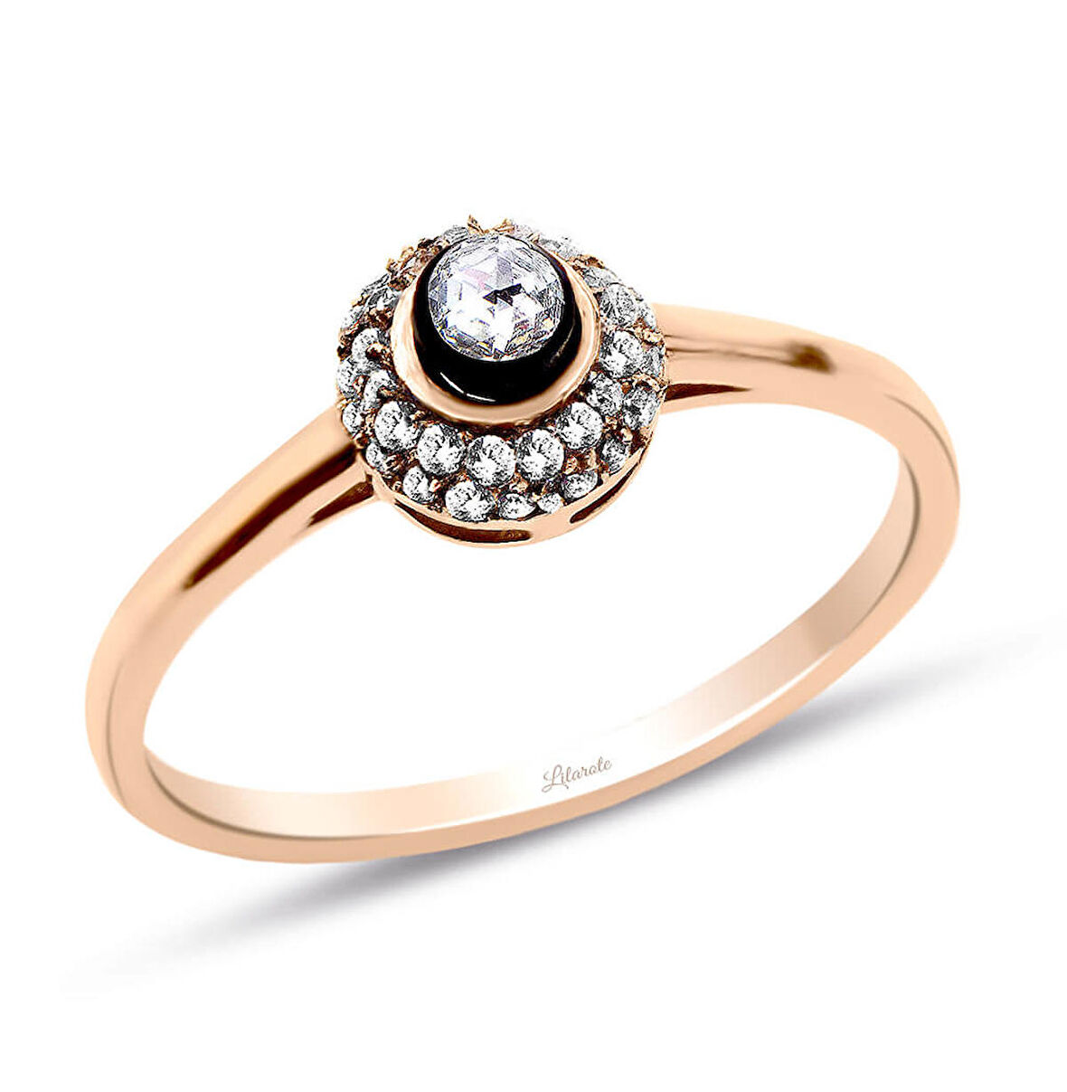 Elmas Motifli 14 Ayar Tektaş Yüzük