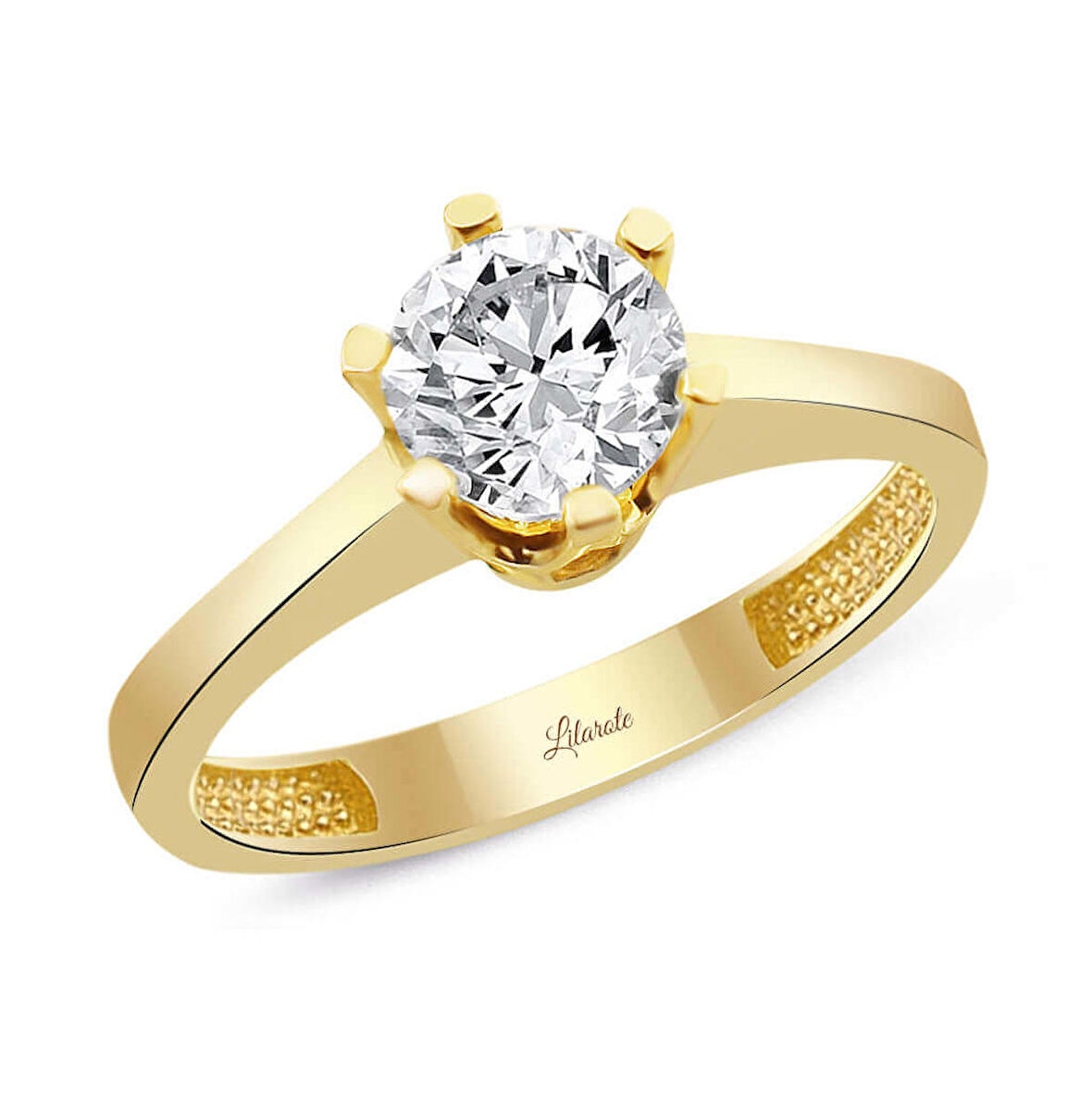 Oval Kırmızı Taşlı Altın Yüzük