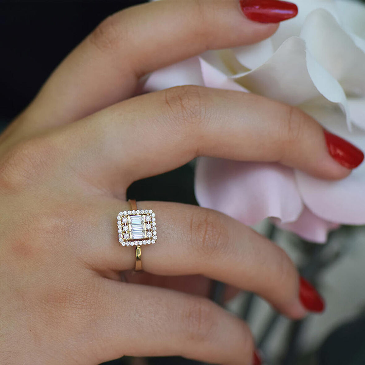 Baget Sarı Altın Yüzük