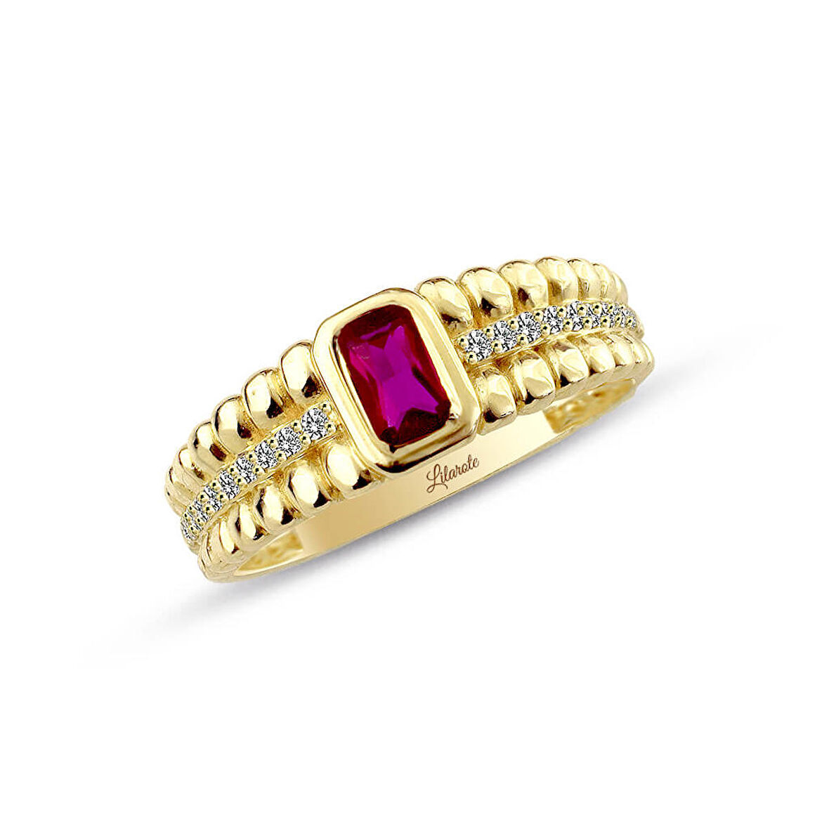 Armour Ruby Altın Yüzük