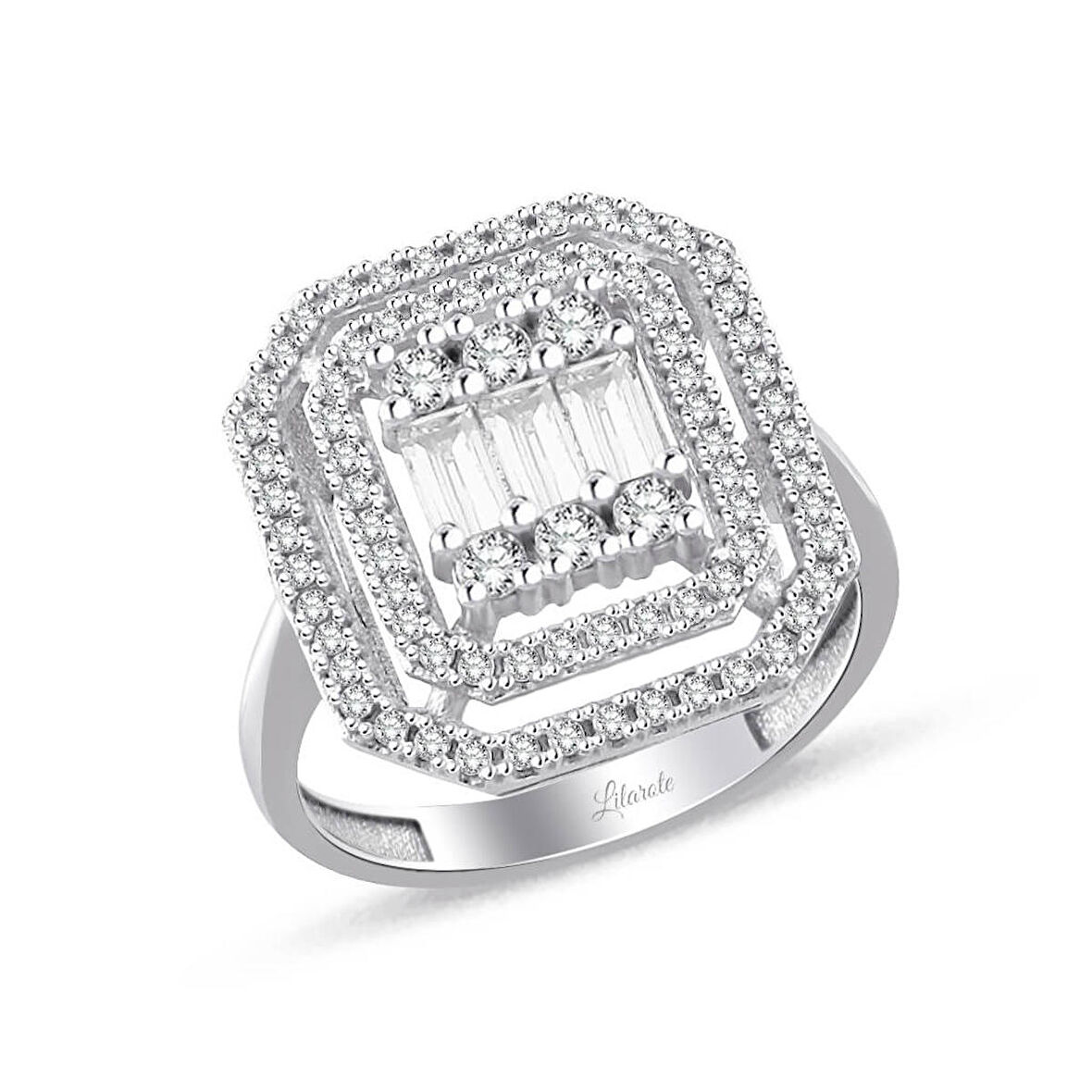 Çift Şerit Kolu Taşsız Baget Altın Yüzük