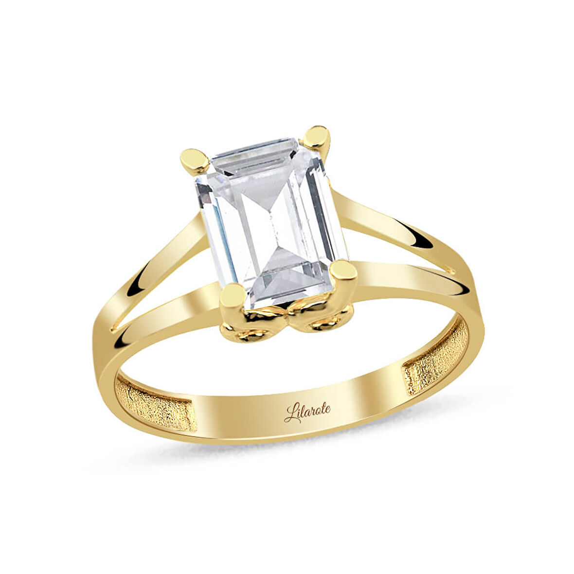 Çift Kol Altın Baget Yüzük 14 K