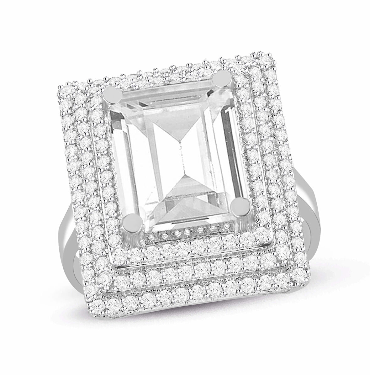 Üç Sıralı Baget Altın Yüzük