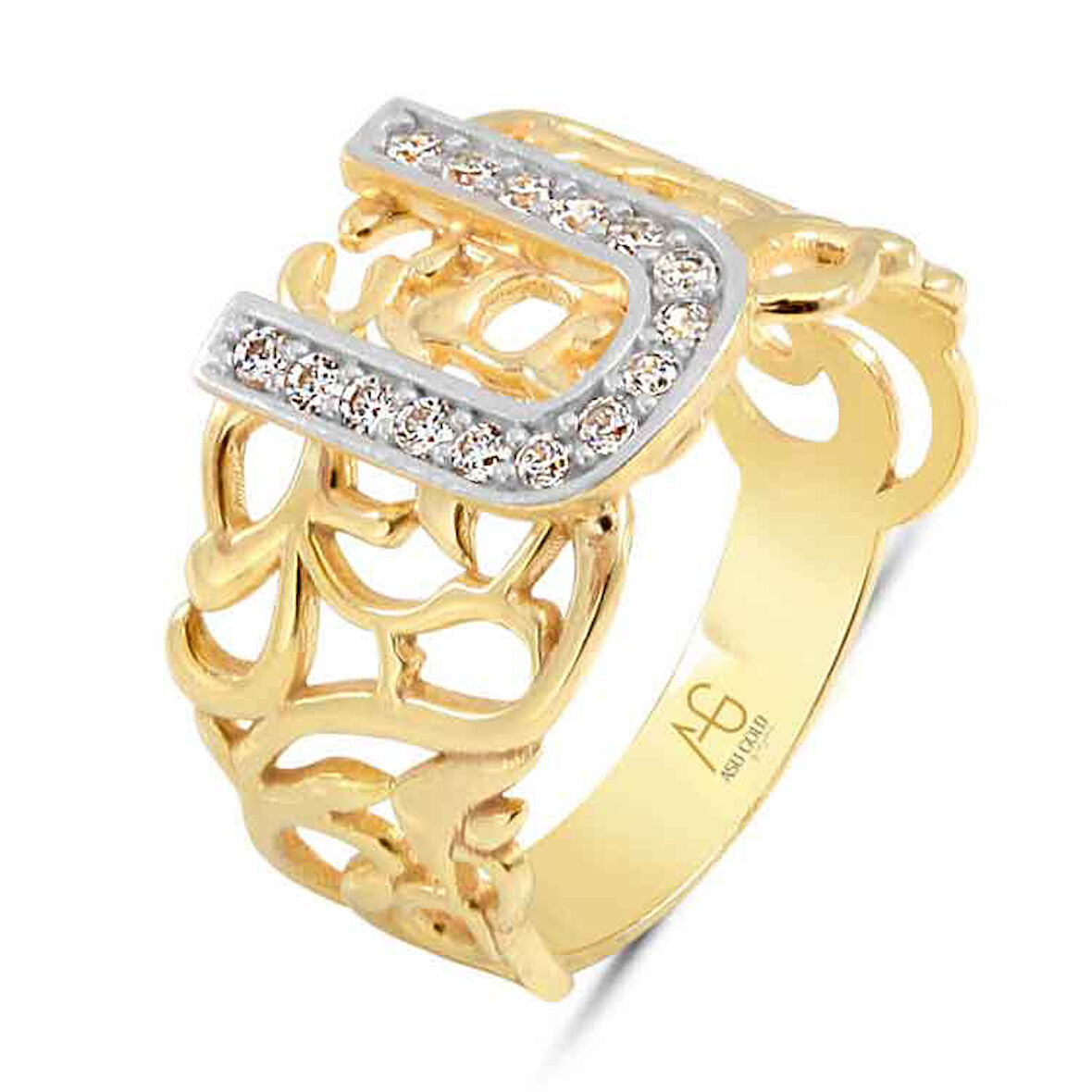 Altın U Harfi Yüzük (YZK0004)