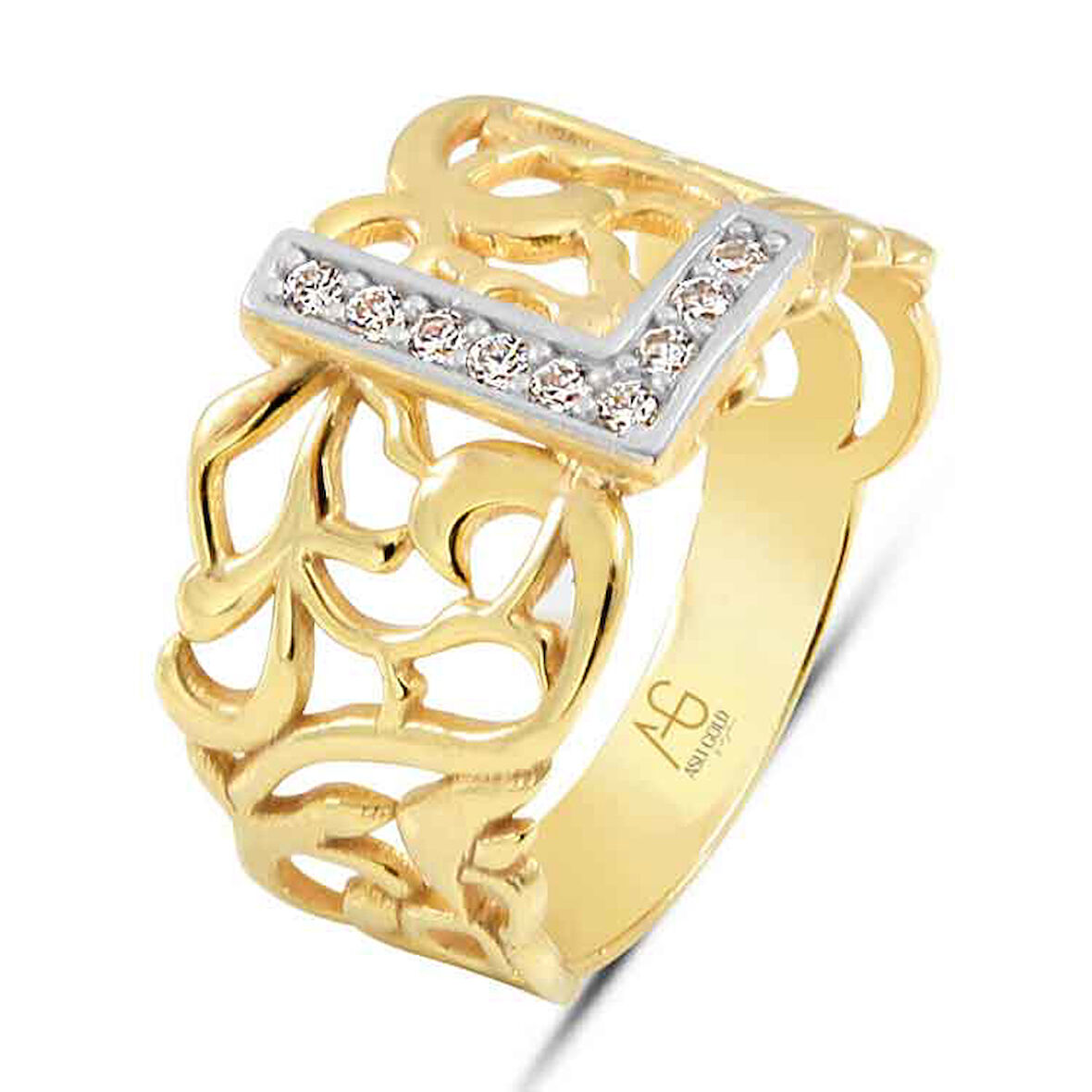 Altın L Harfi Yüzük (YZK0013)