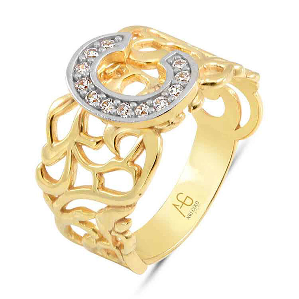 Altın C Harfi Yüzük (YZK0024)